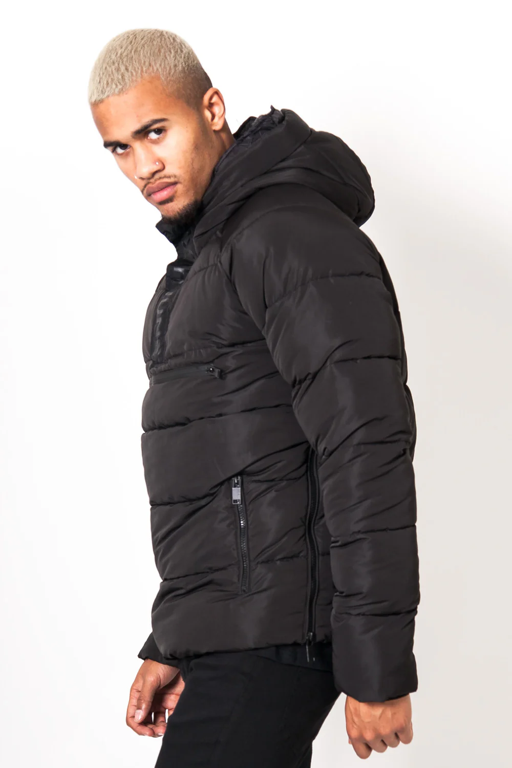 Doudoune enfilable capuche noir - Image 4