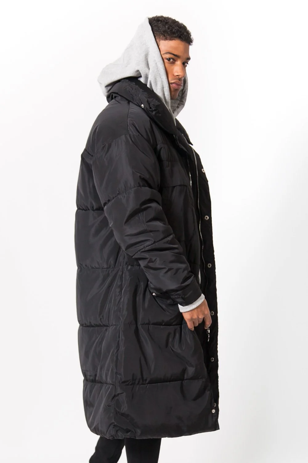 Doudoune extra oversize longue noir - Image 3