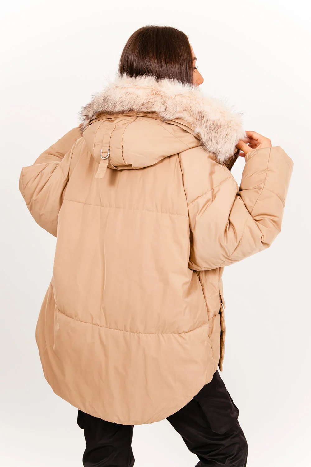 Doudoune oversize arrondi Beige - Image 5