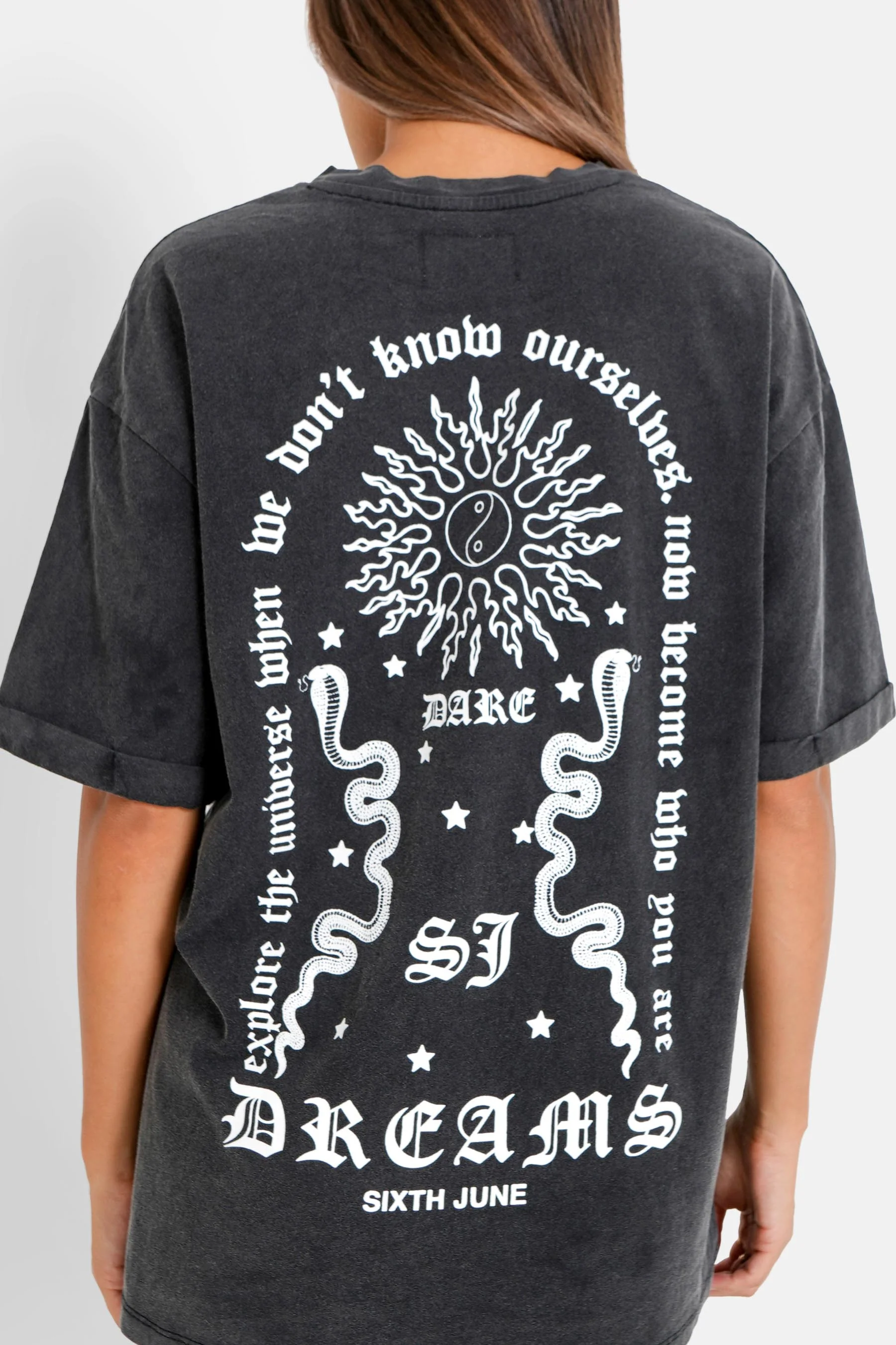T-shirt dos imprimé Gris - Image 3