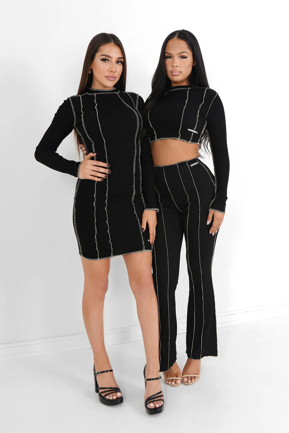 Robe couture surfilée Noir - Image 2