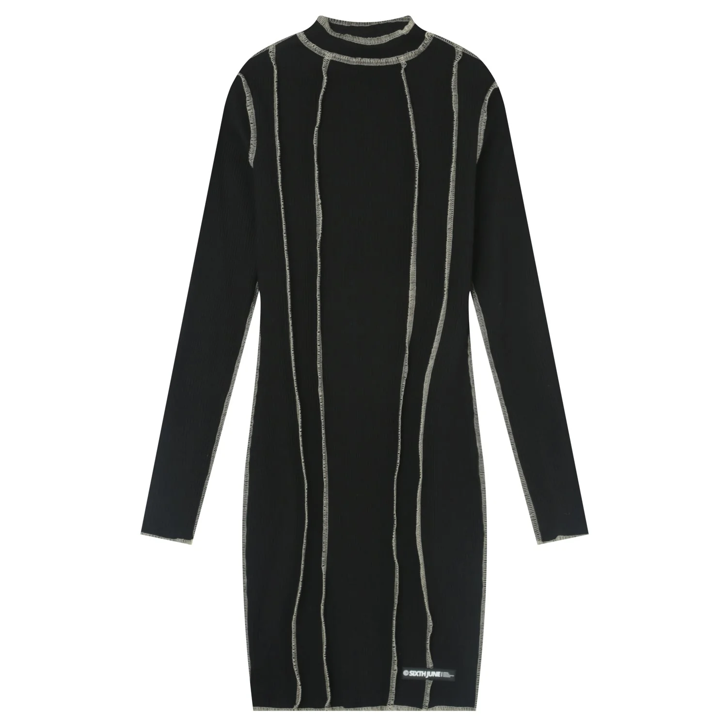 Robe couture surfilée Noir - Image 6