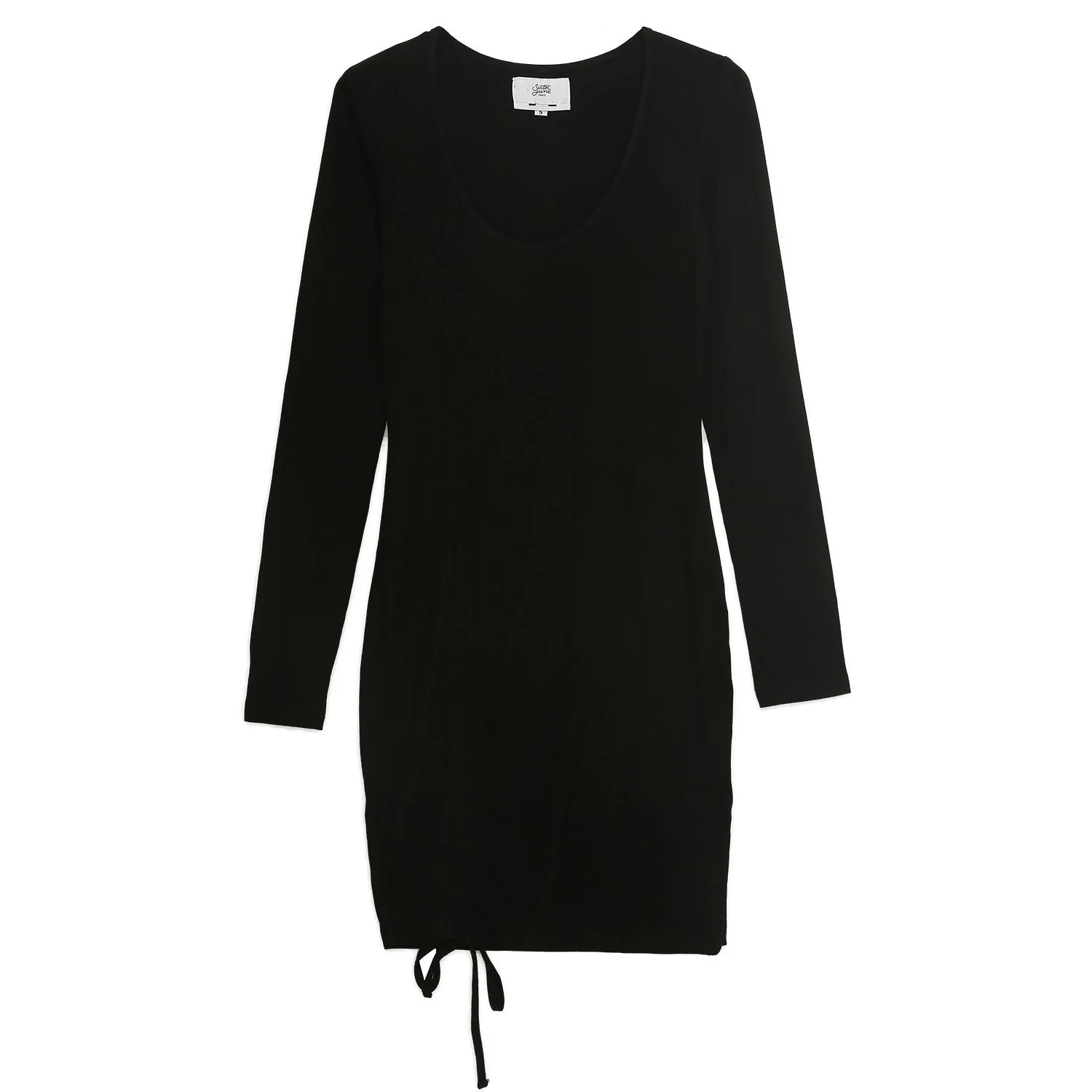 Robe froncée encolure sexy Noir - Image 6