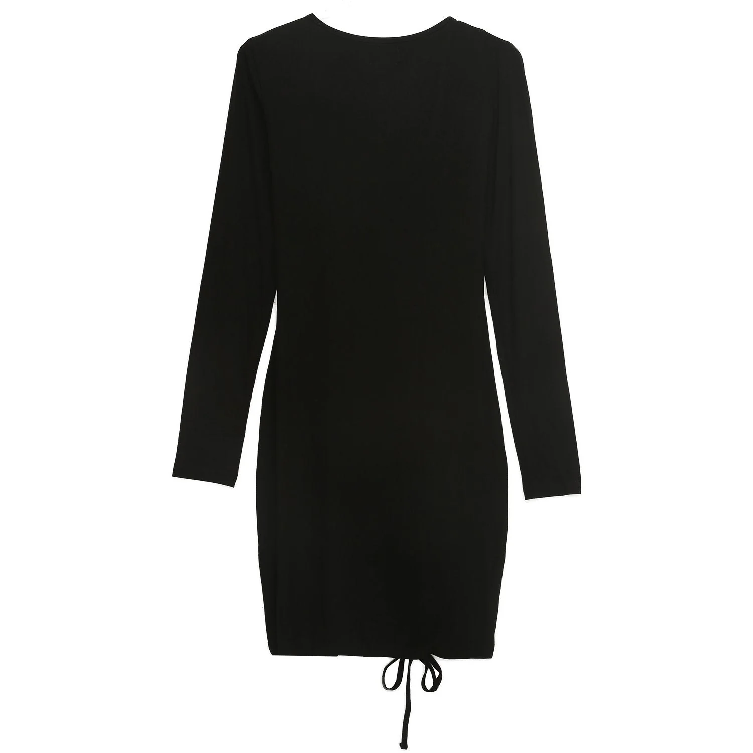 Robe froncée encolure sexy Noir - Image 7