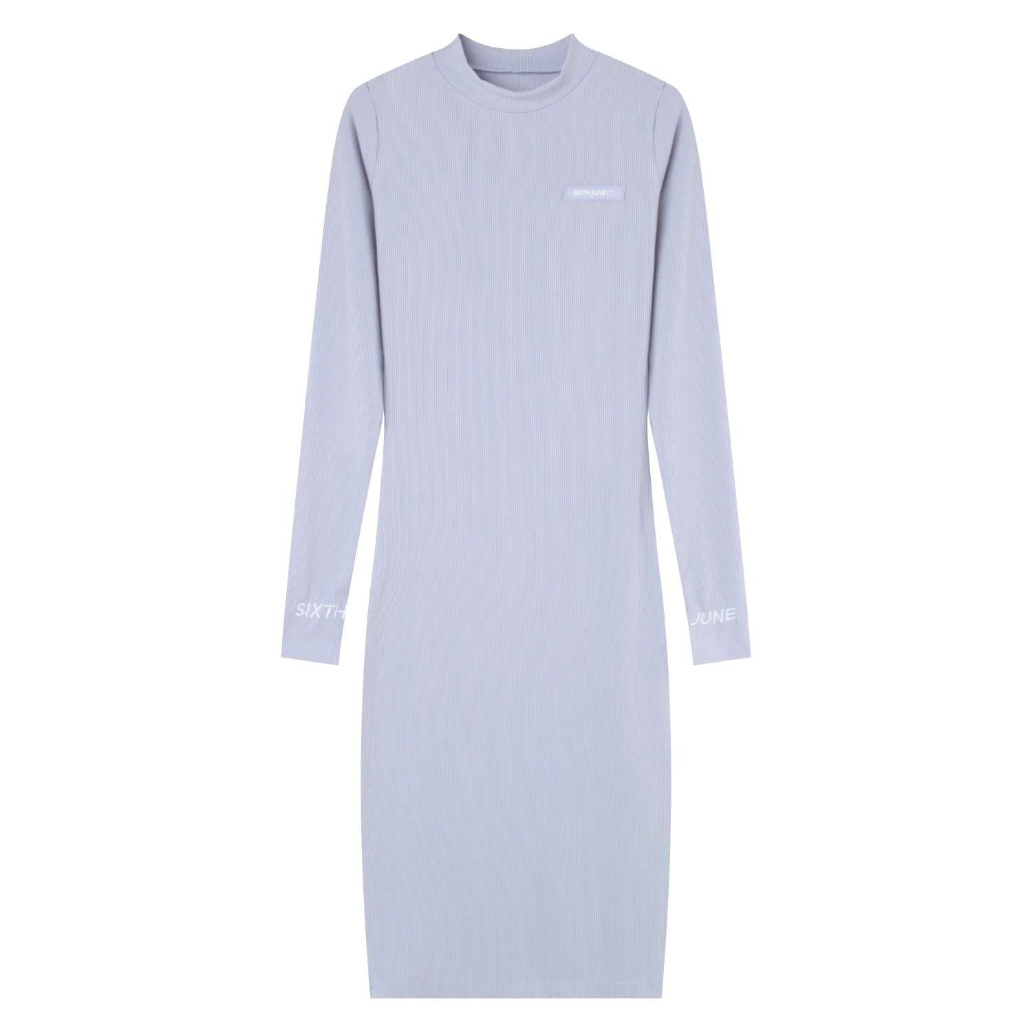 Robe côtelée manches longues Violet clair - Image 6