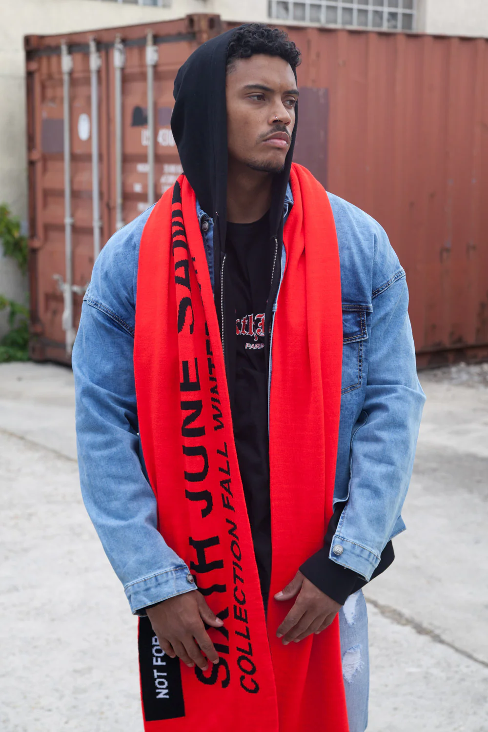 Echarpe oversize Fall Winter 2017 rouge - Image 2