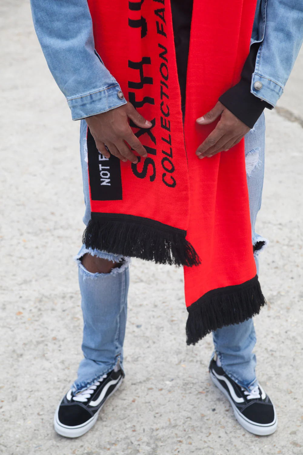 Echarpe oversize Fall Winter 2017 rouge - Image 4
