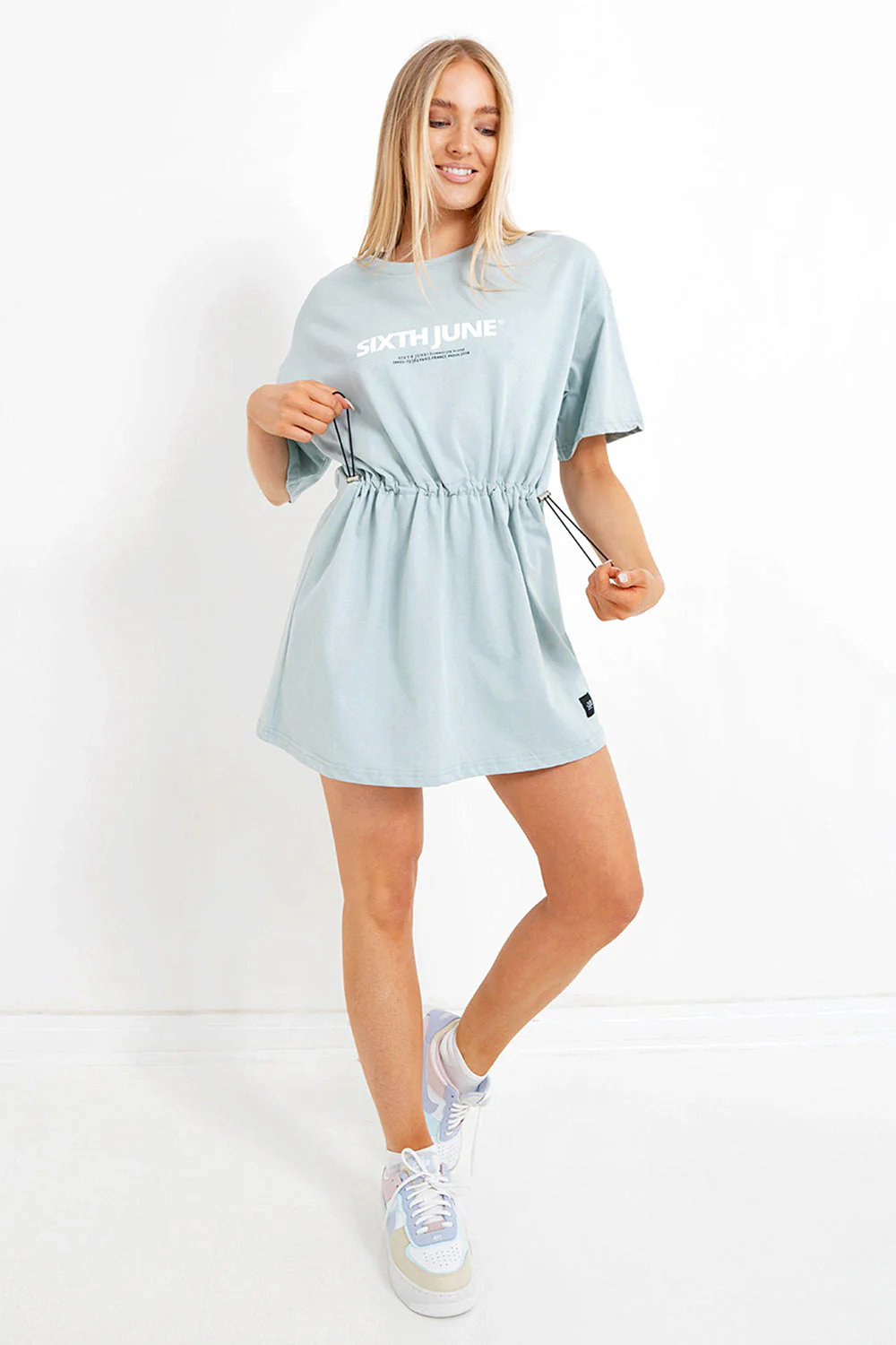Robe courte élastique imprimé Vert clair - Image 2