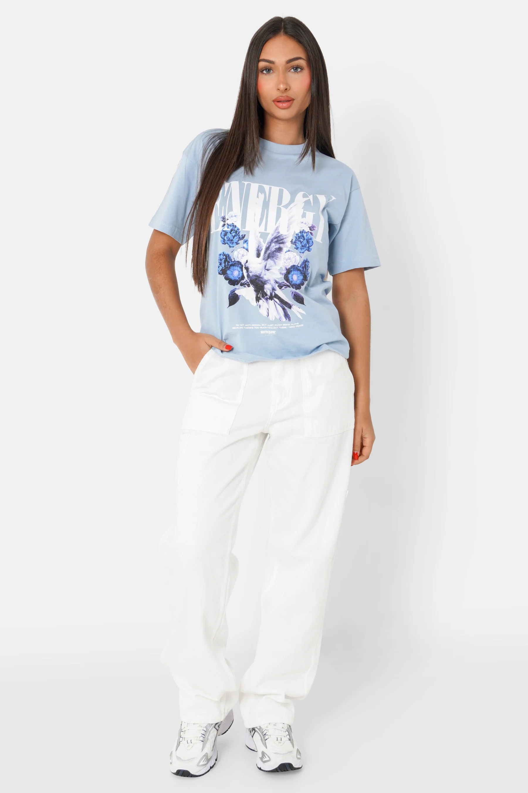 T-shirt floral Energy Bleu clair - Image 2