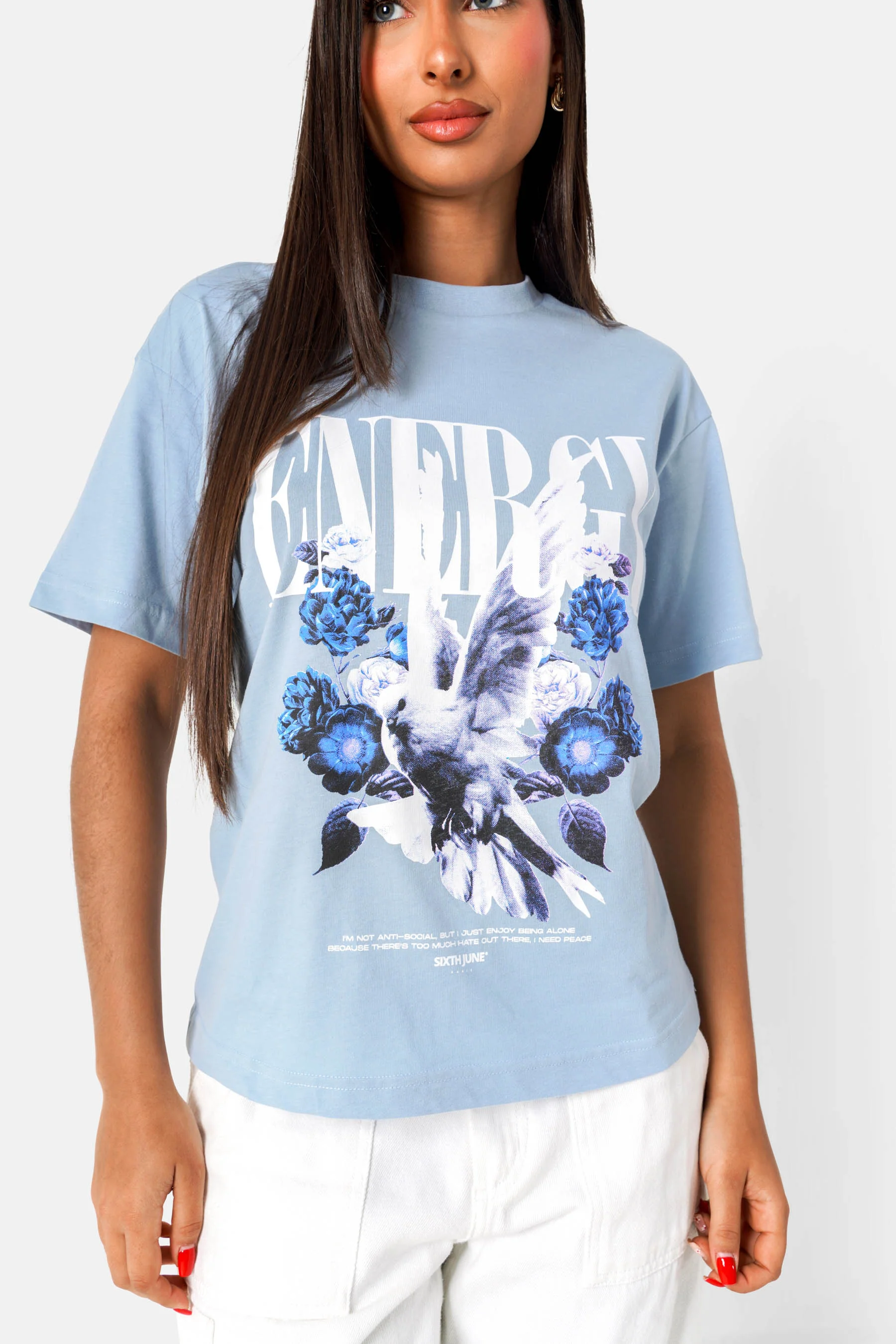 T-shirt floral Energy Bleu clair - Image 3