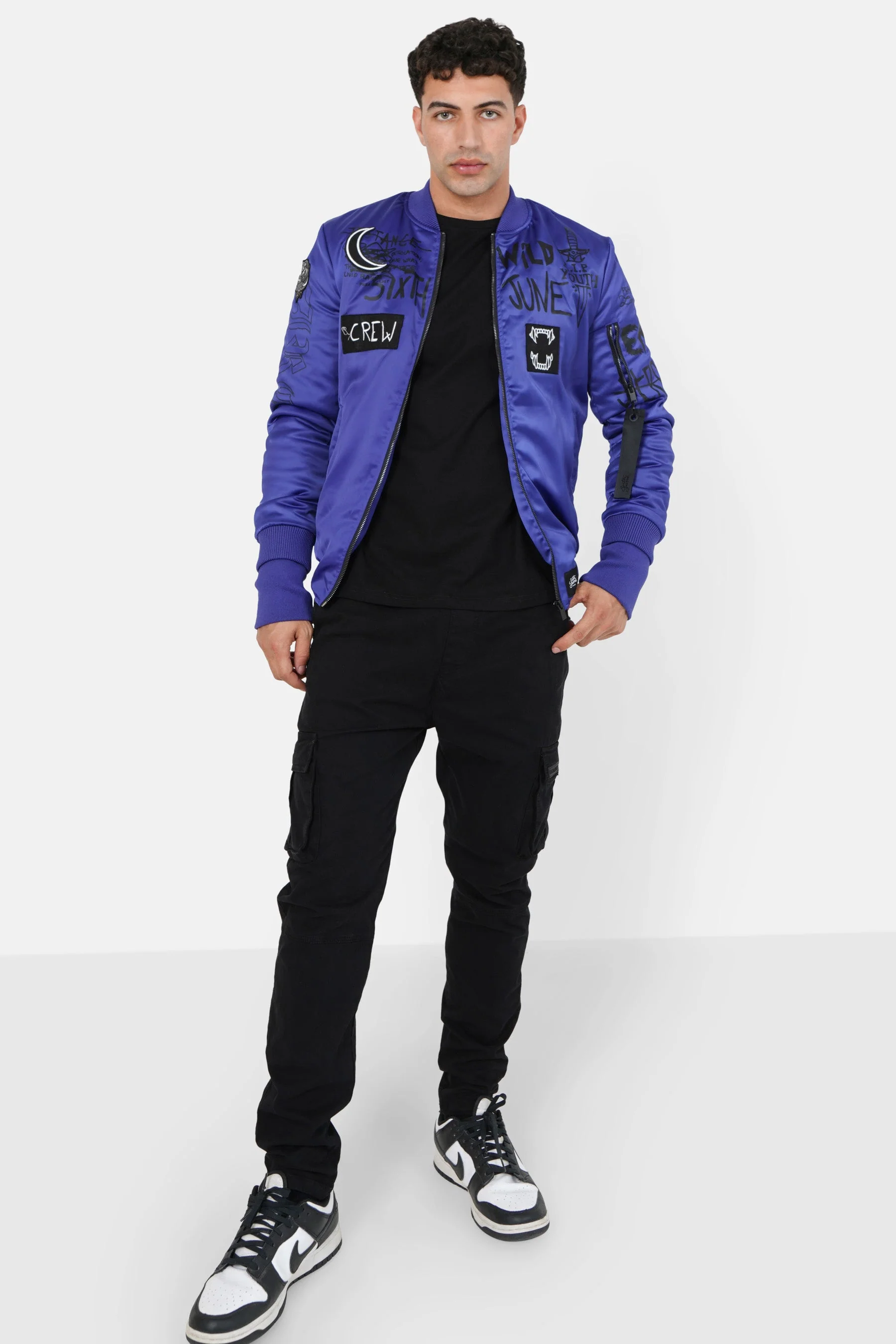 Pantalon cargo ajusté épais Noir - Image 2