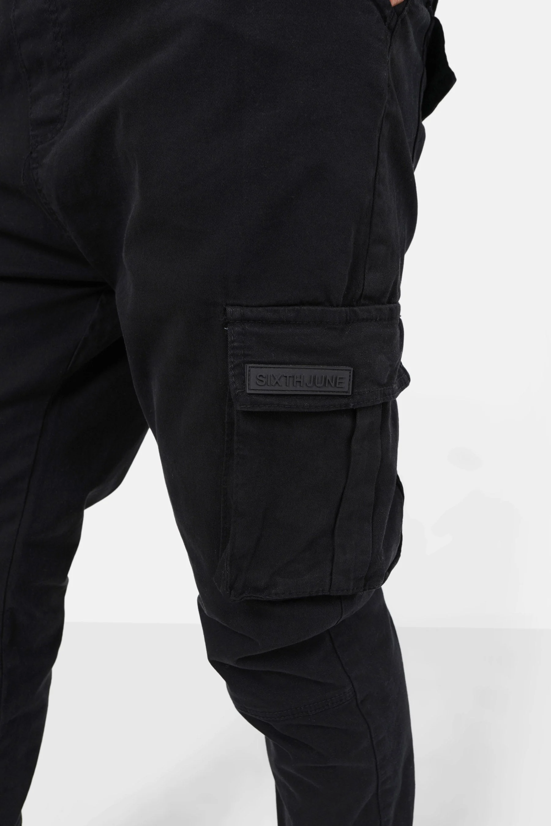 Pantalon cargo ajusté épais Noir - Image 3