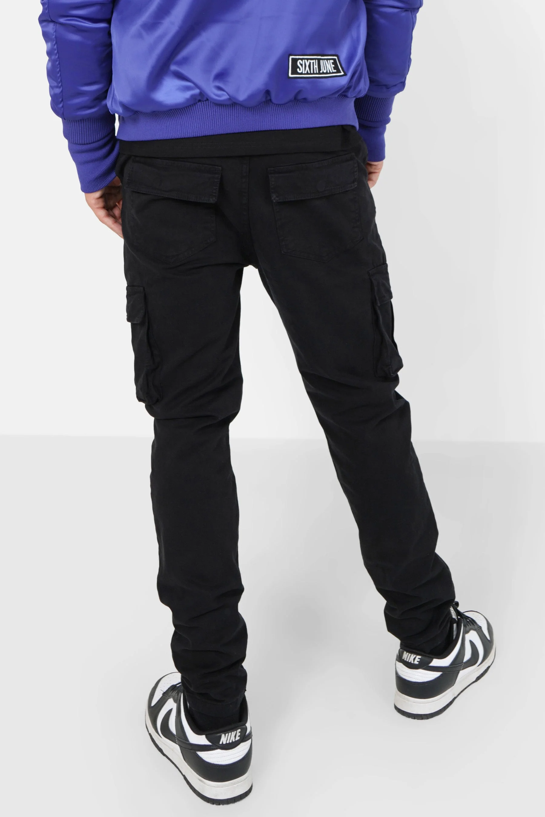 Pantalon cargo ajusté épais Noir - Image 5