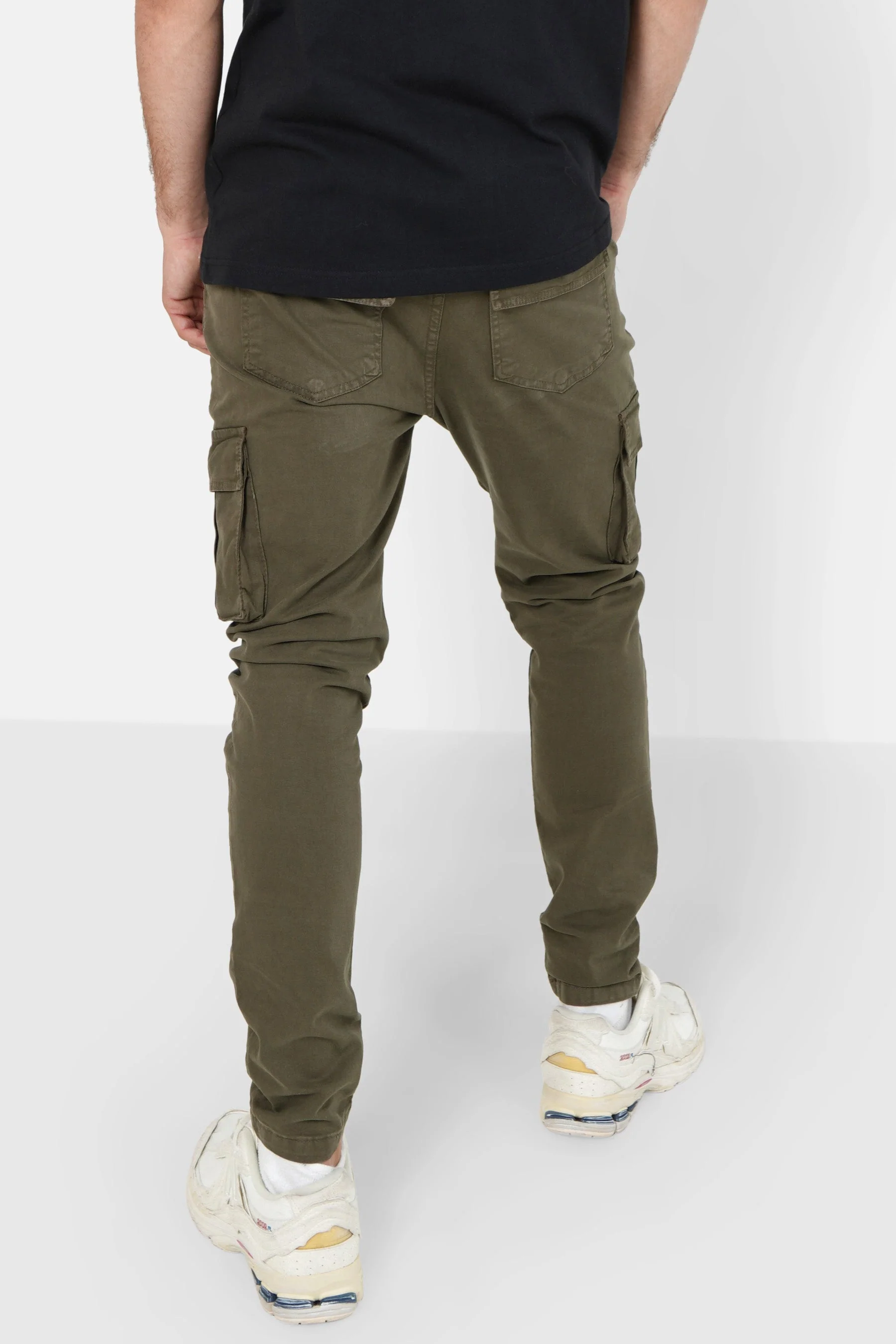 Pantalon cargo ajusté épais Vert kaki - Image 5