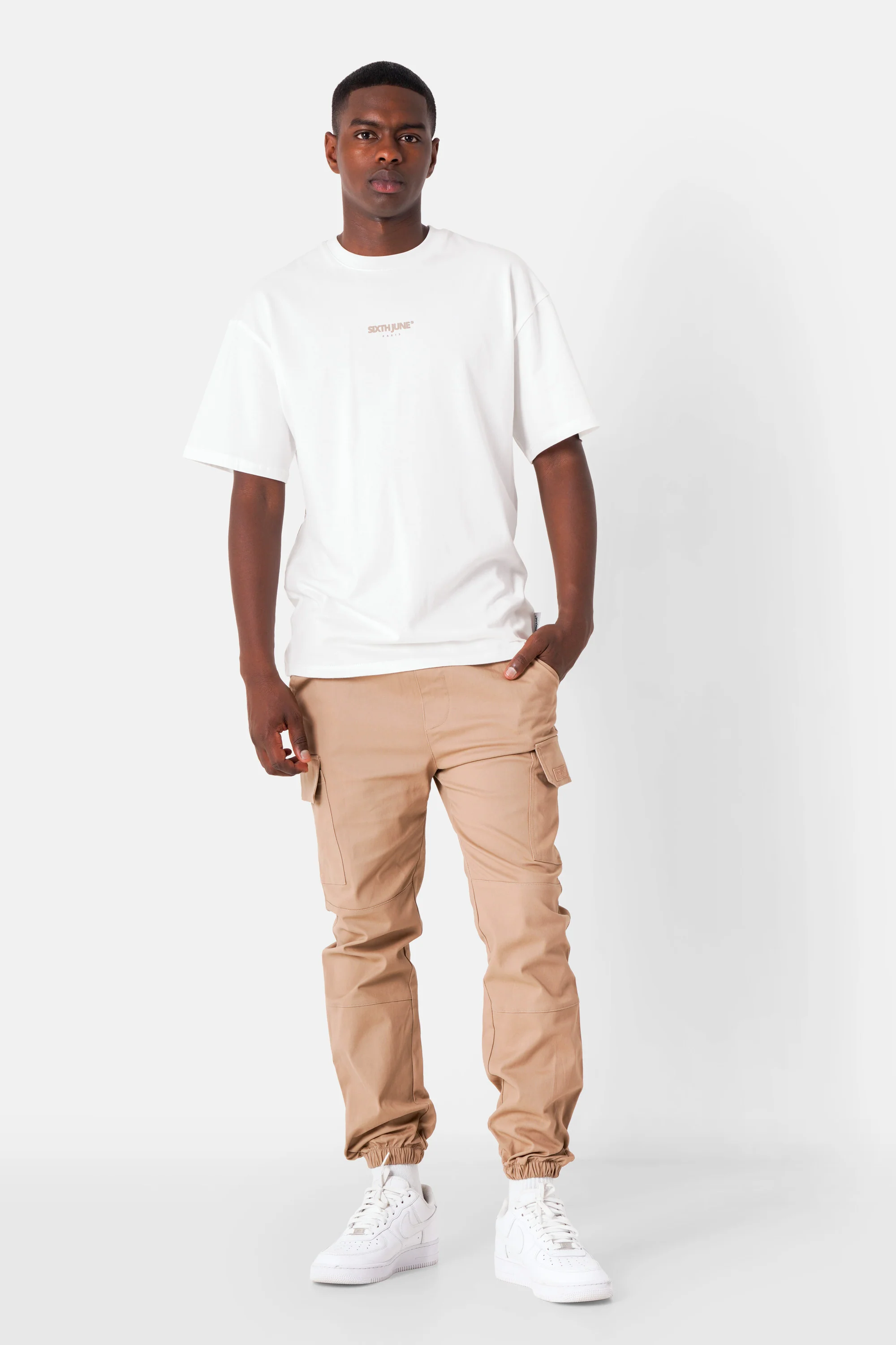 Pantalon poches cargo cordons Beige foncé - Image 2