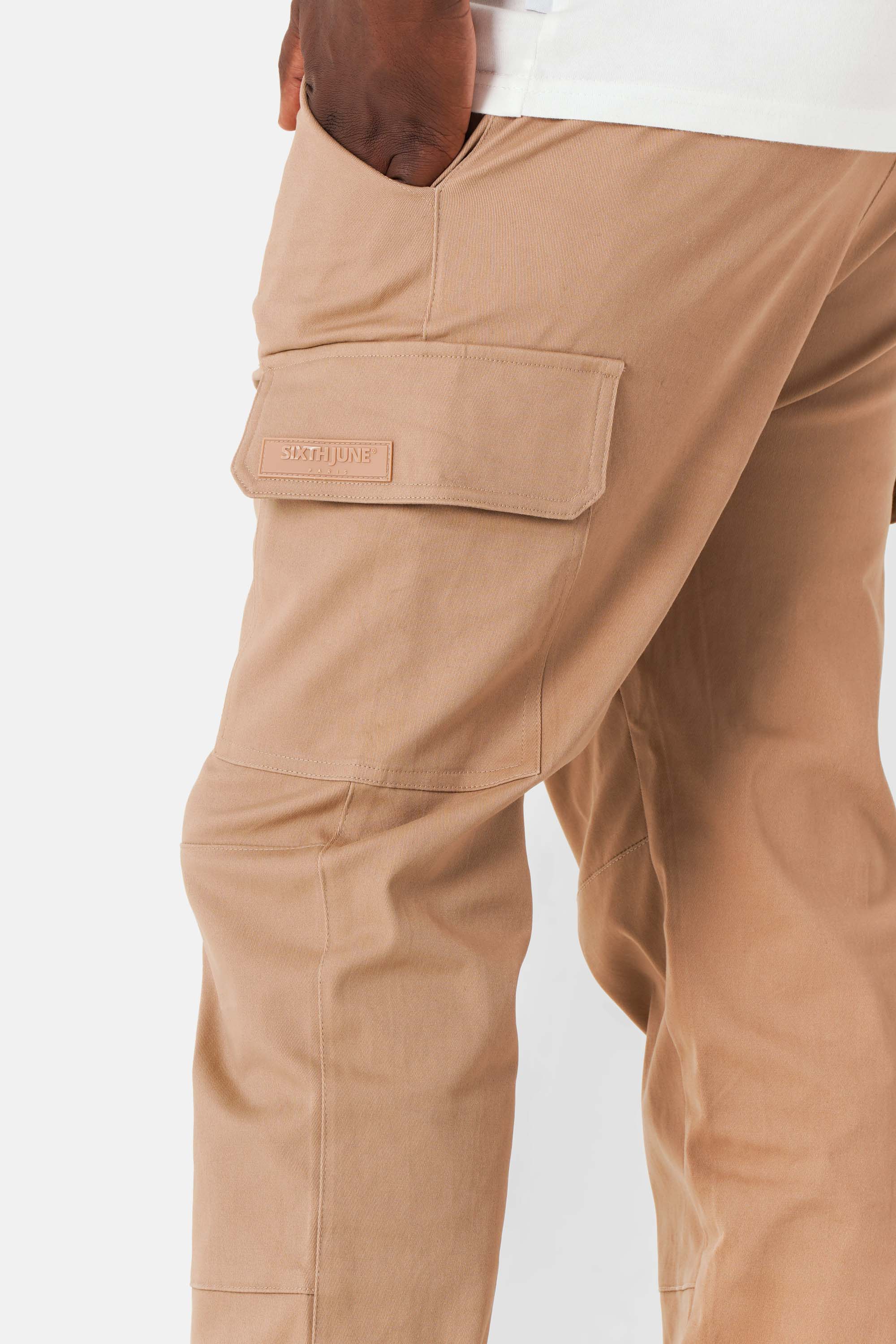 Pantalon poches cargo cordons Beige foncé - Image 3
