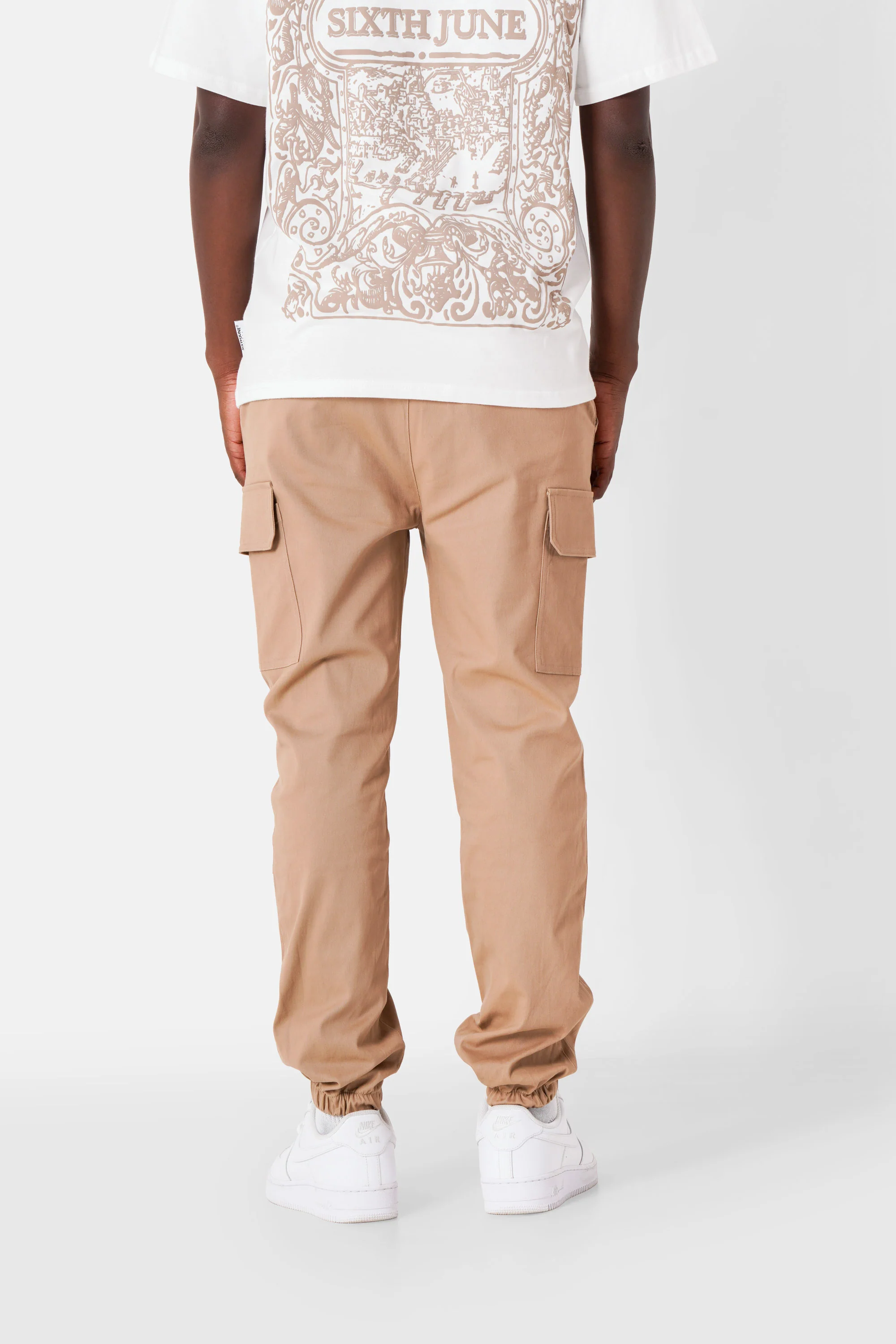 Pantalon poches cargo cordons Beige foncé - Image 5