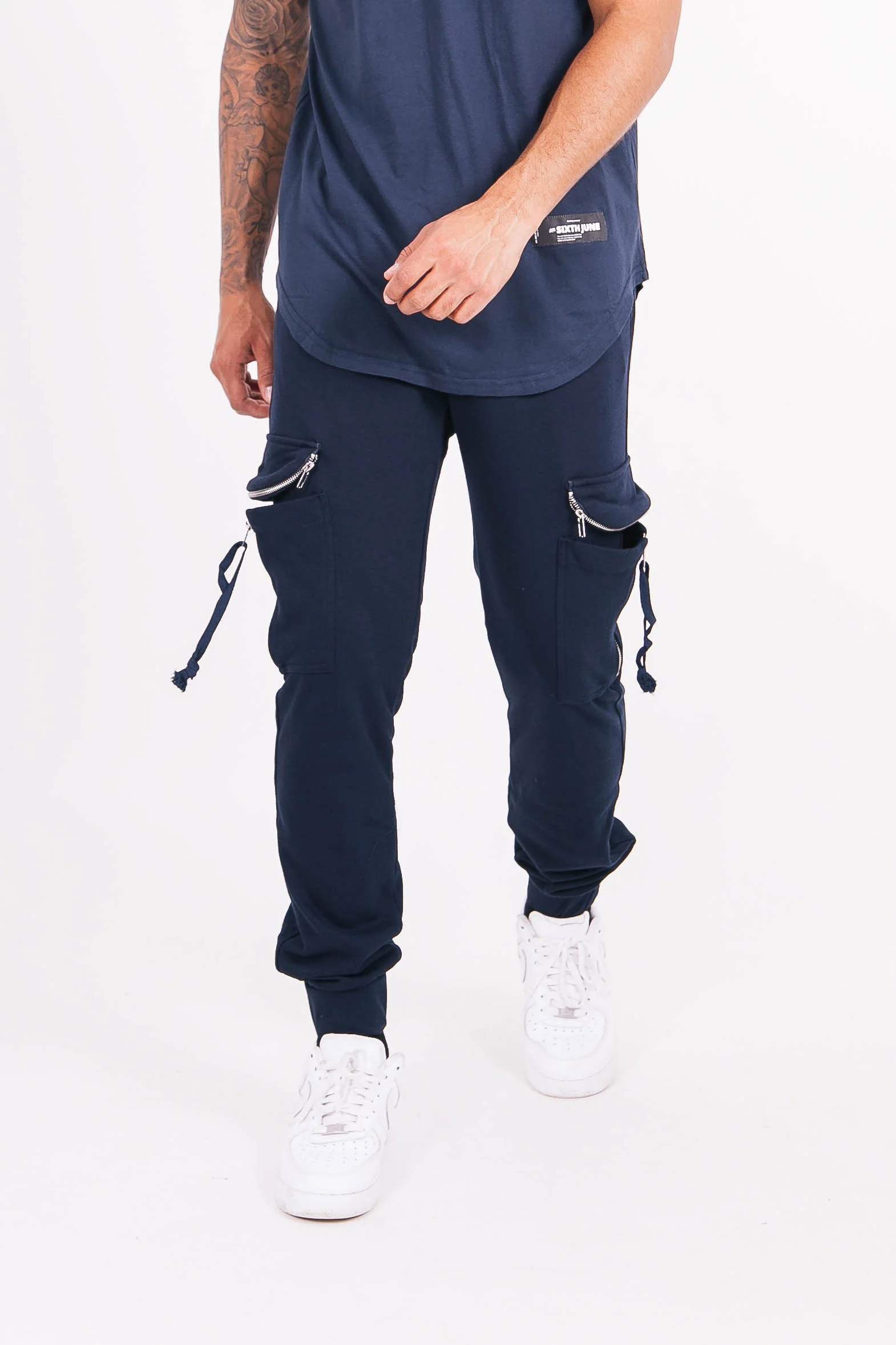Jogging coton poches bleu marine - Image 2