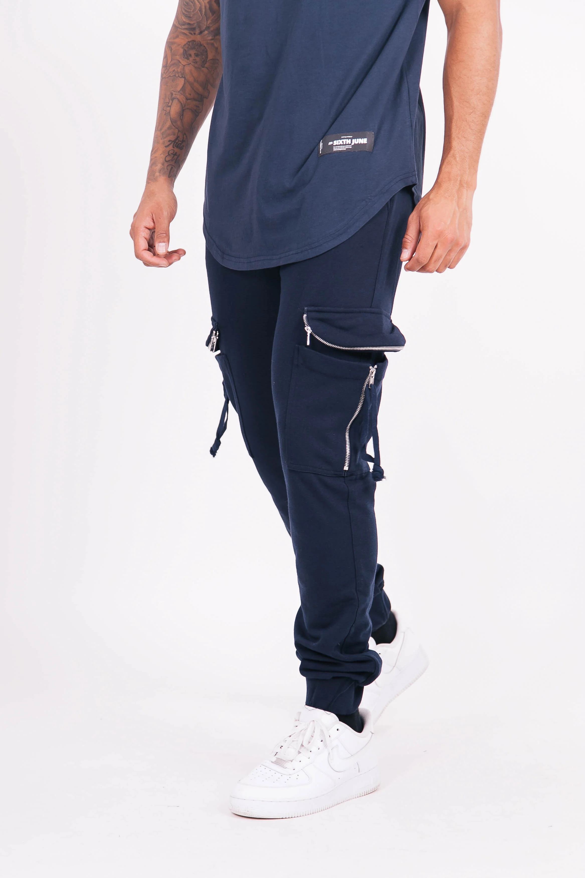 Jogging coton poches bleu marine - Image 4
