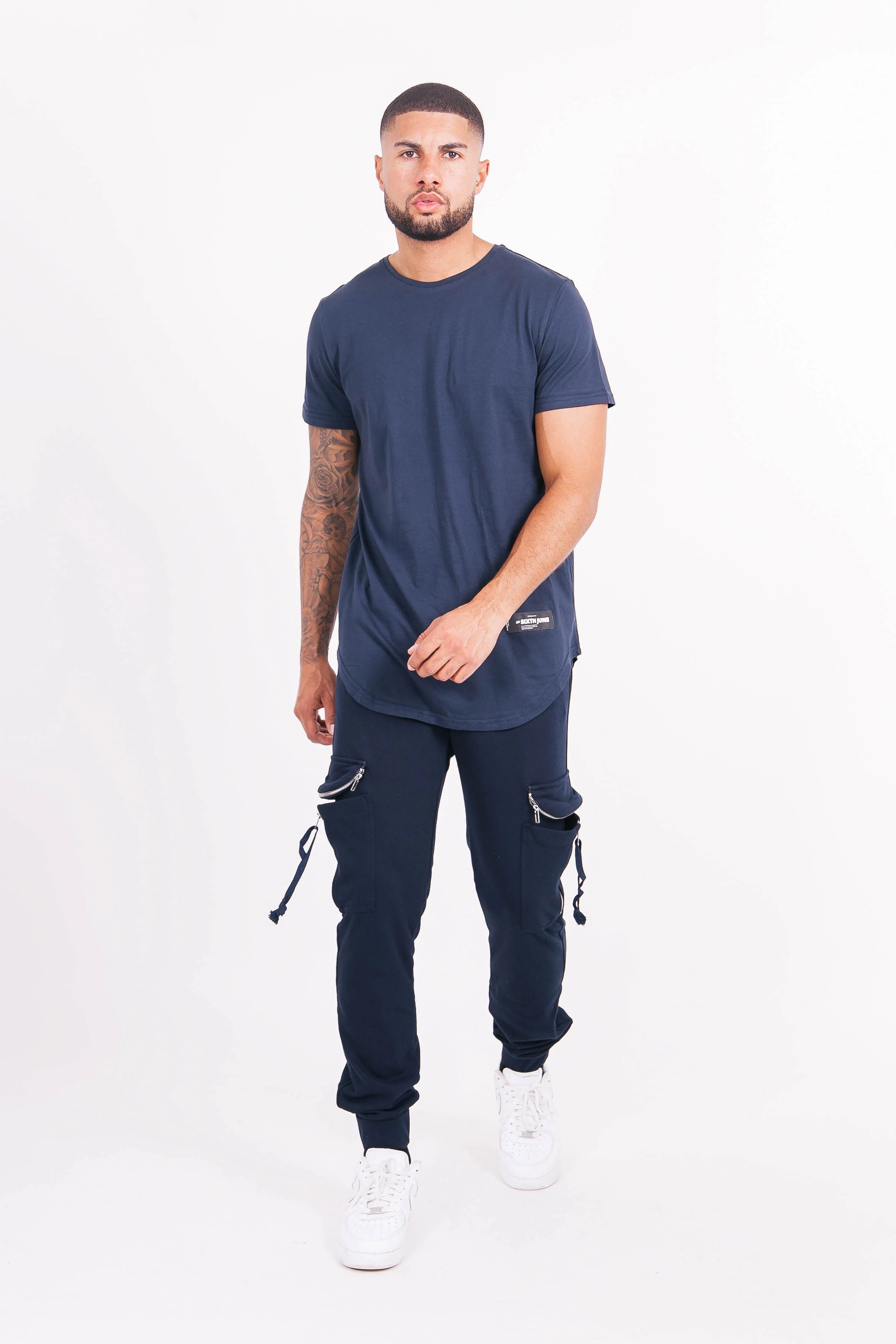 Jogging coton poches bleu marine - Image 6