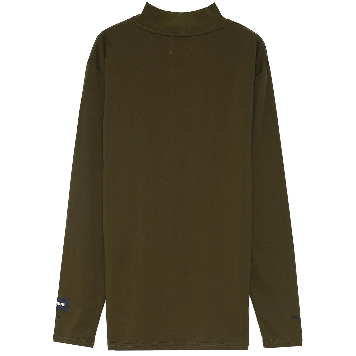T-shirt col cheminée logo vert Vert kaki - Image 7