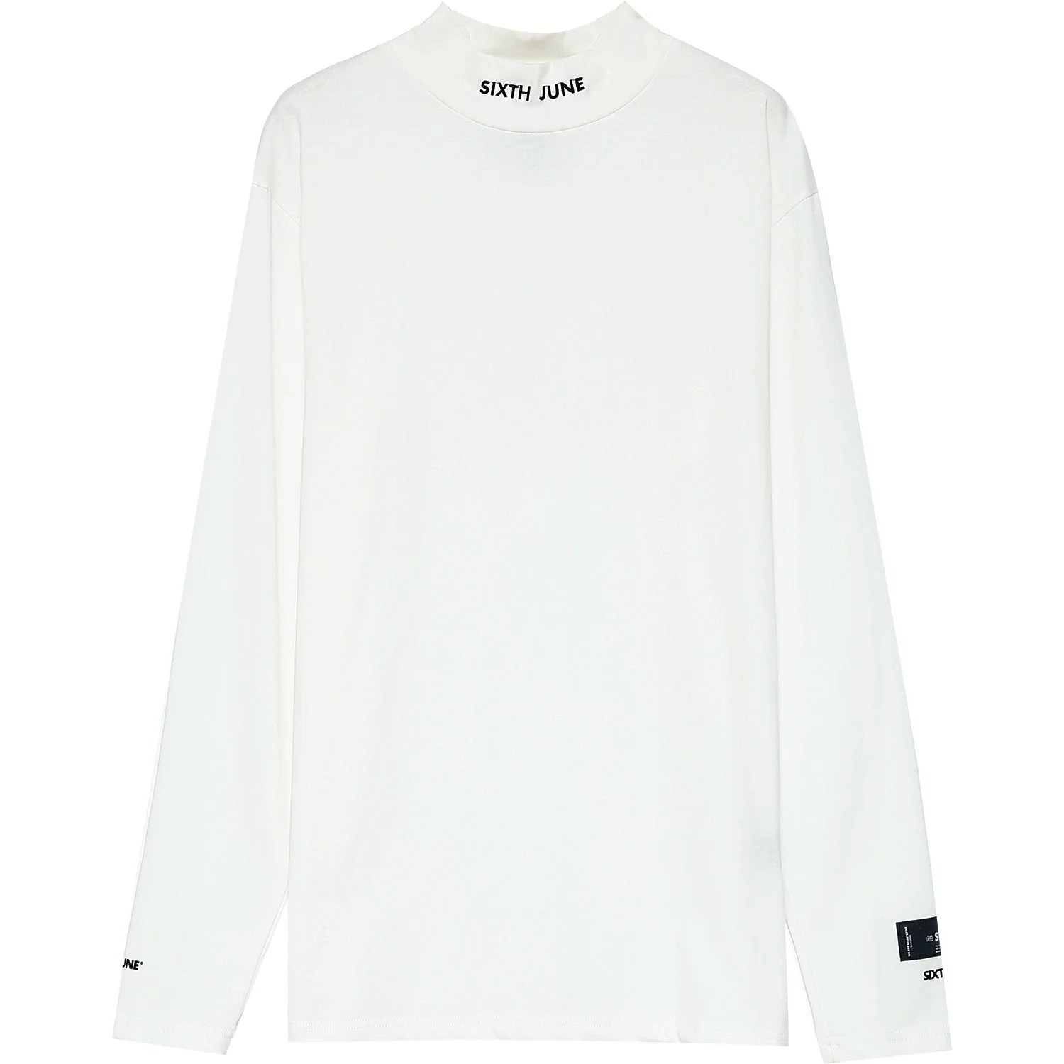 T-shirt col cheminée logo Blanc cassé - Image 6