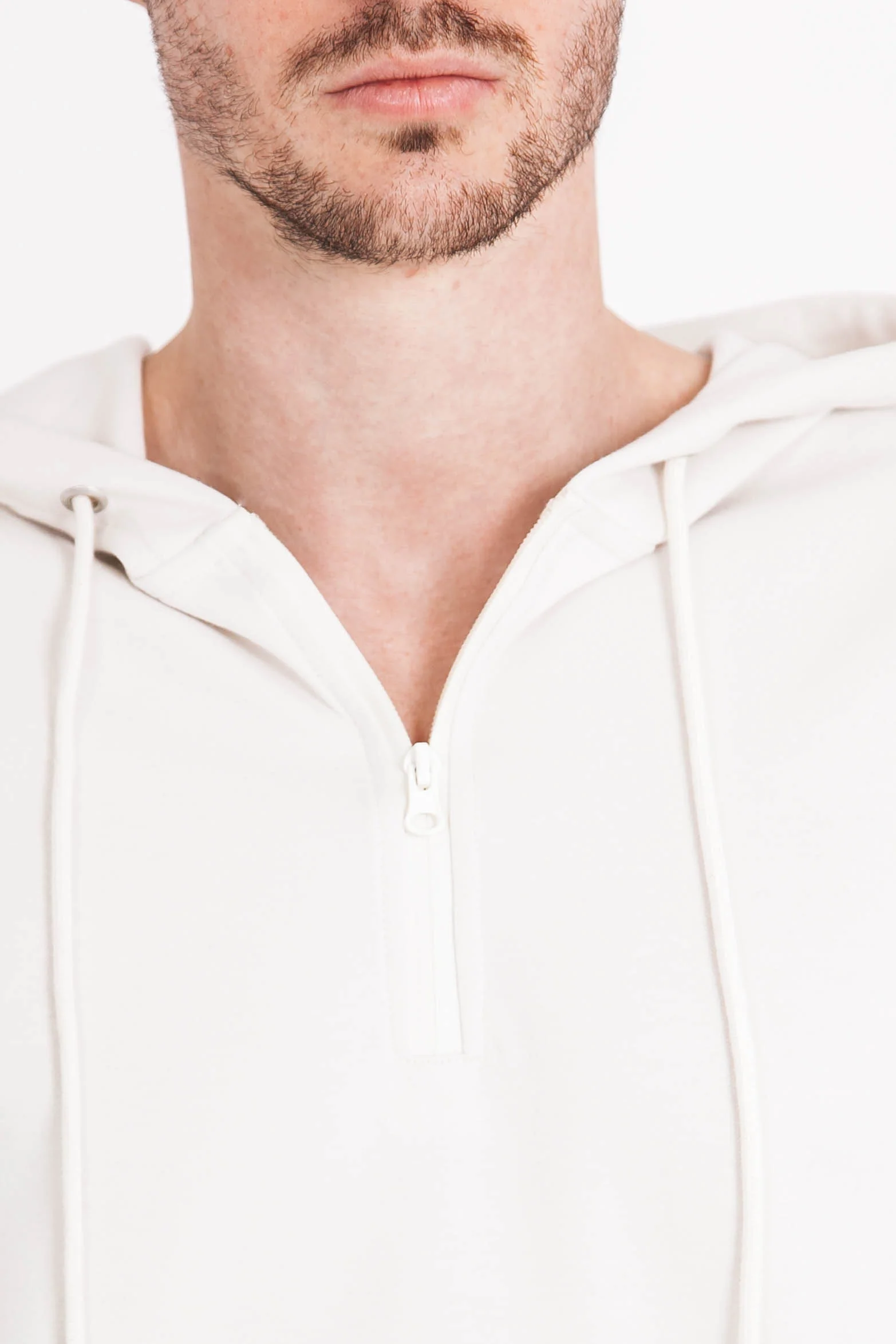 Sweat à capuche limited edition zip blanc cassé - Image 3