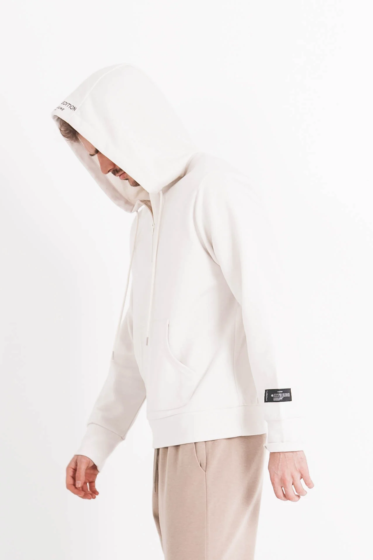 Sweat à capuche limited edition zip blanc cassé - Image 4