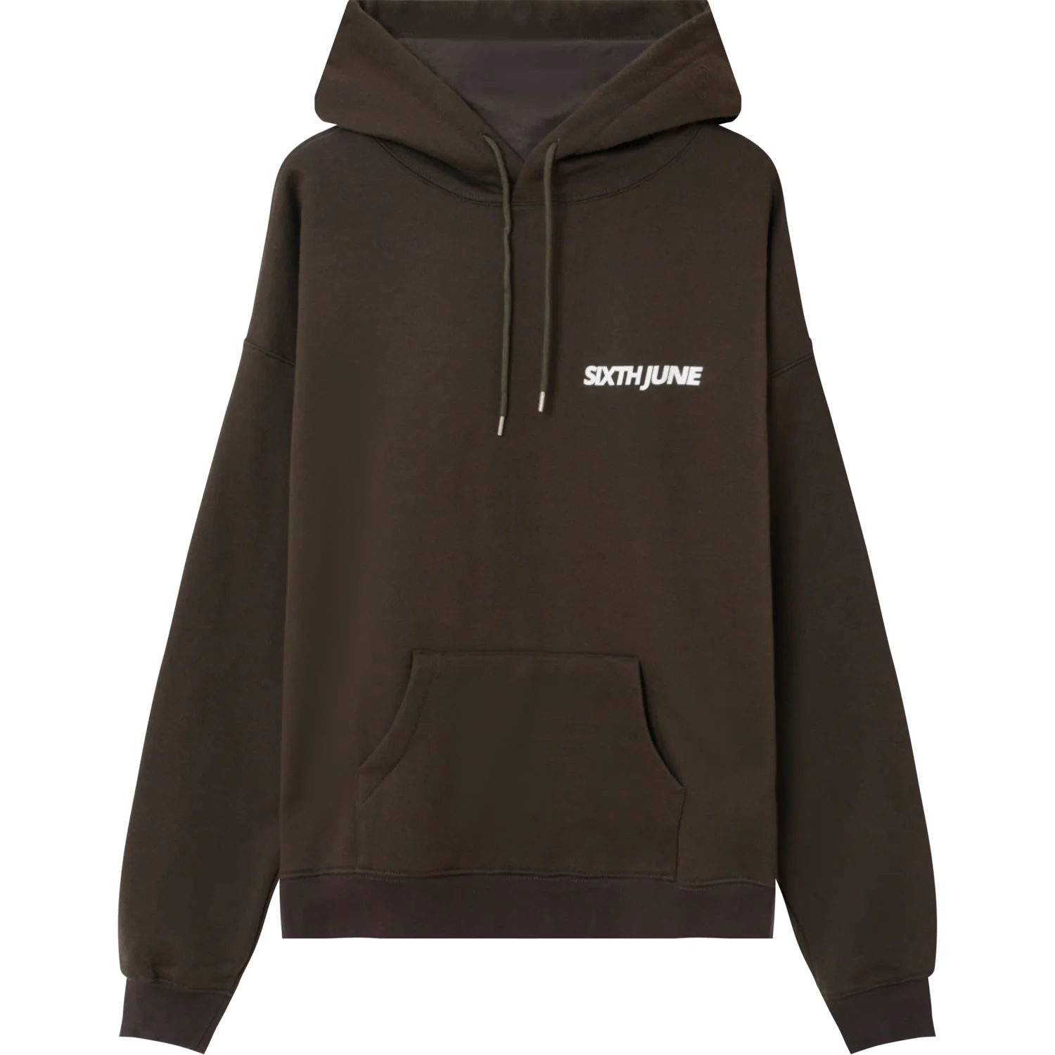 Sweat capuche oversize logo décalé Gris foncé - Image 6