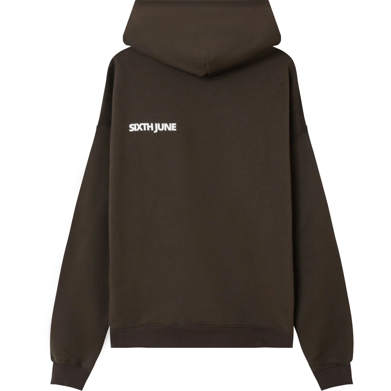 Sweat capuche oversize logo décalé Gris foncé - Image 7