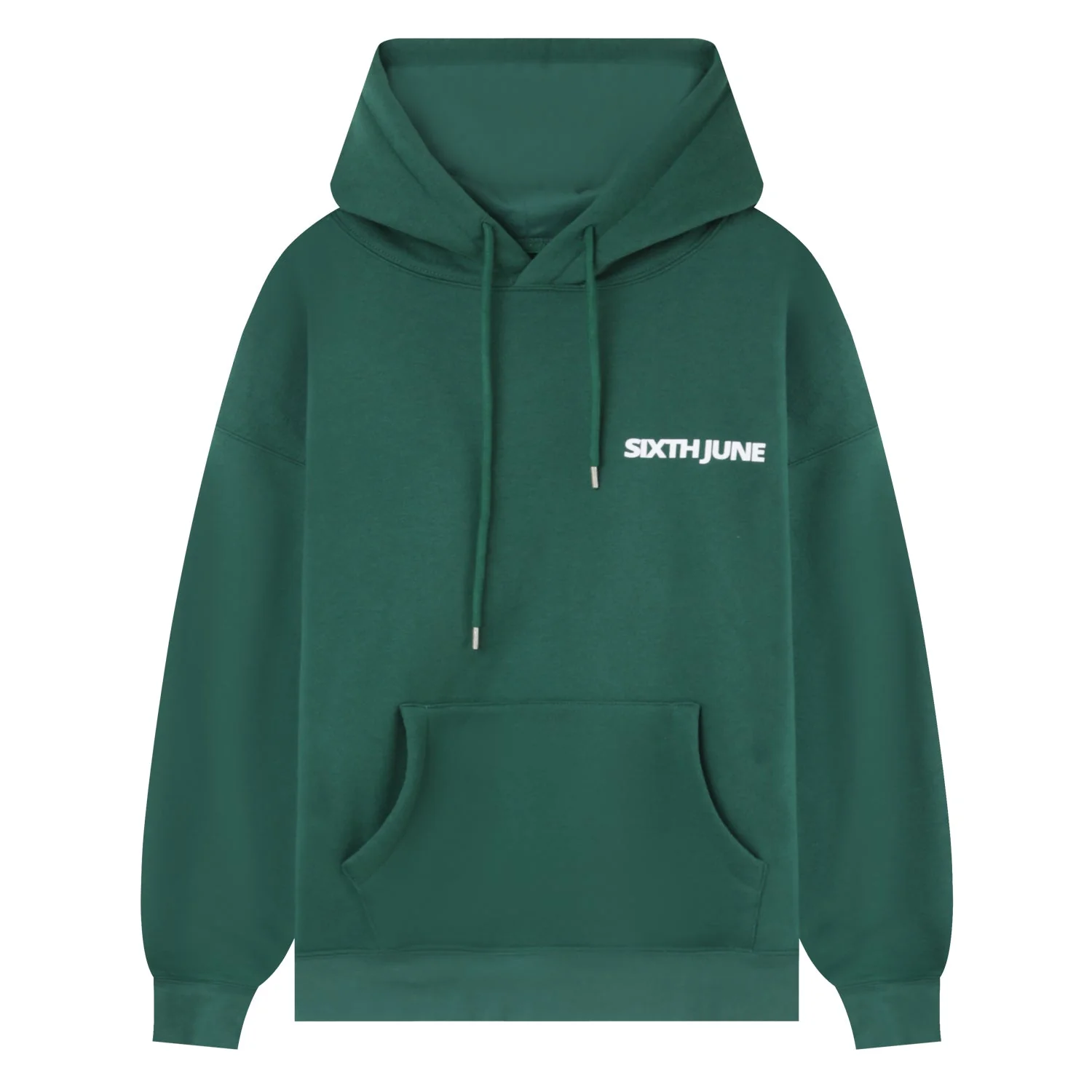 Sweat capuche oversize logo décalé Vert foncé - Image 7