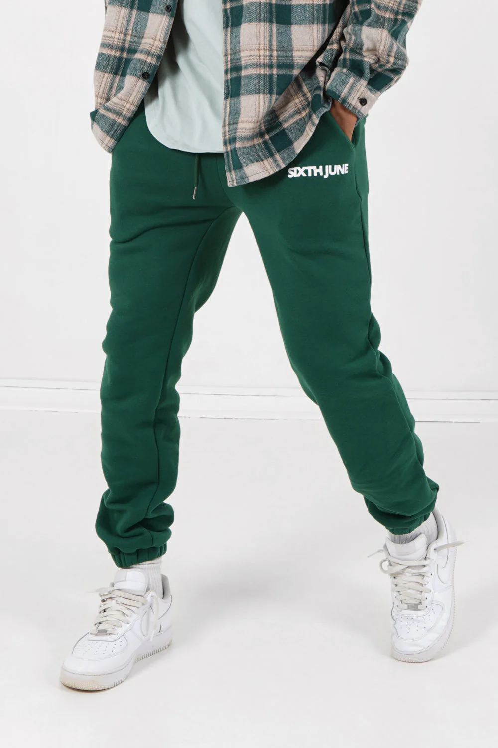 Jogging molletonné logo Vert foncé