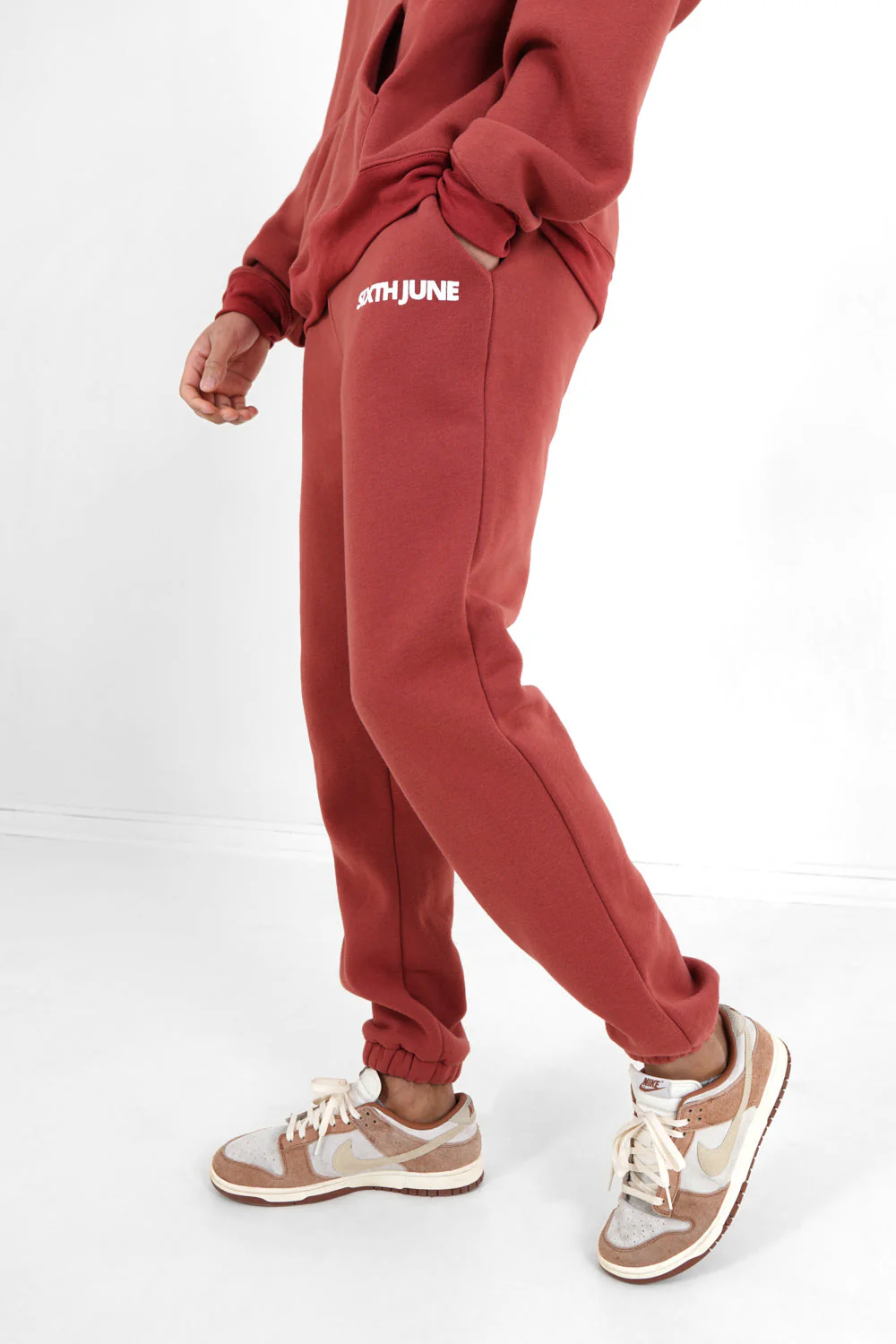 Jogging molletonné logo Rouge foncé - Image 4