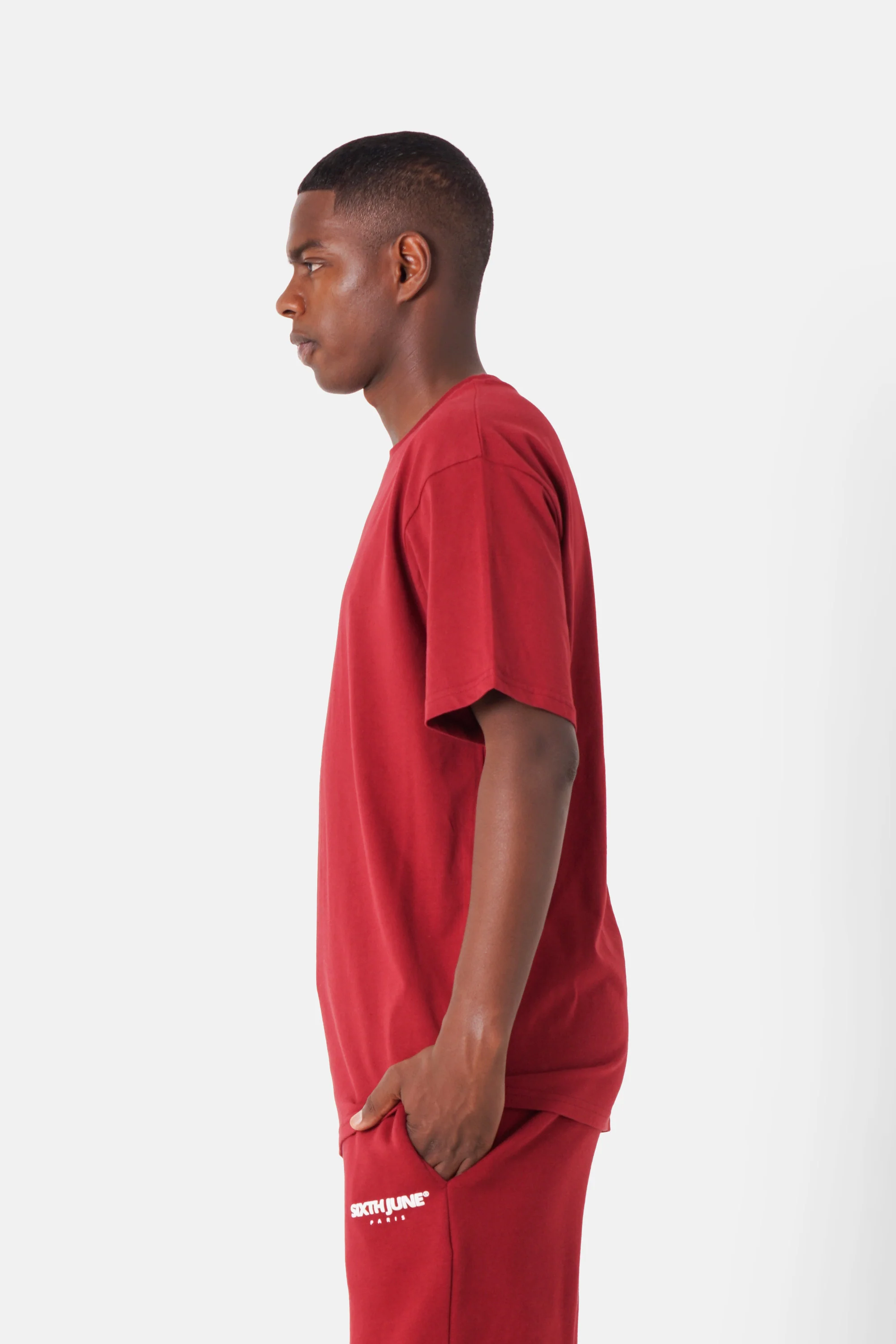 T-shirt essentiel print logo Rouge bordeaux - Image 3
