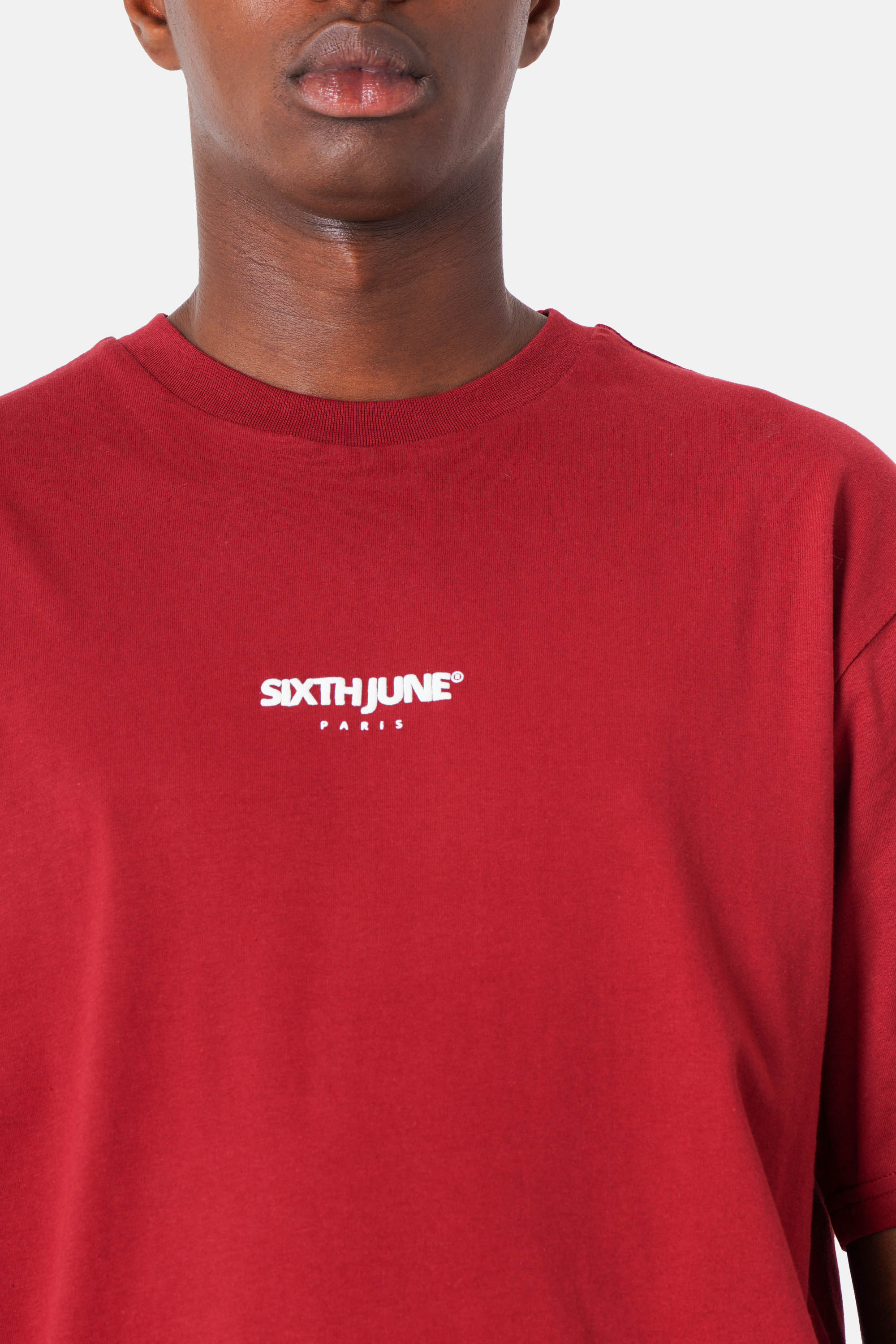 T-shirt essentiel print logo Rouge bordeaux - Image 4