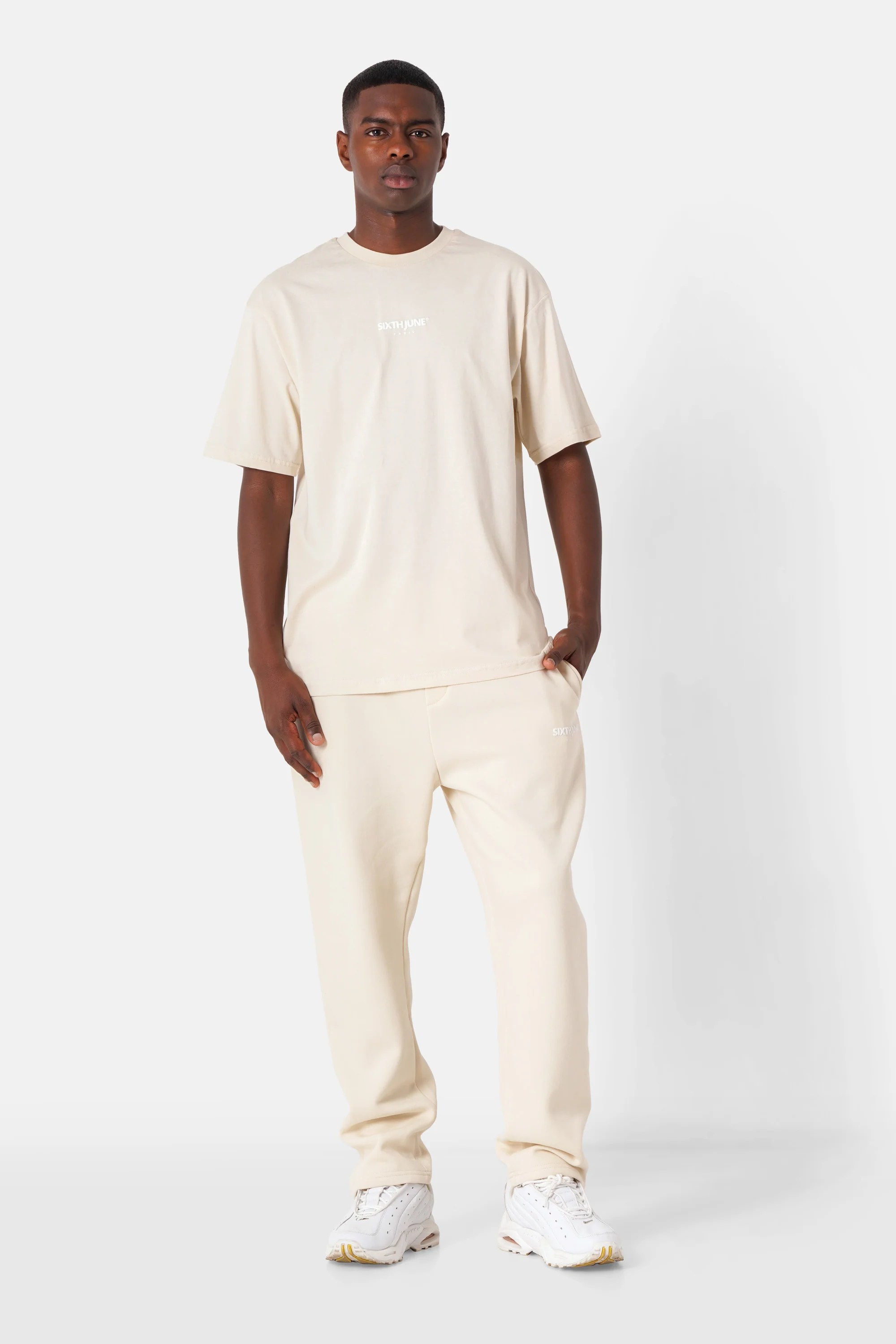 T-shirt essentiel print logo Beige clair - Image 2