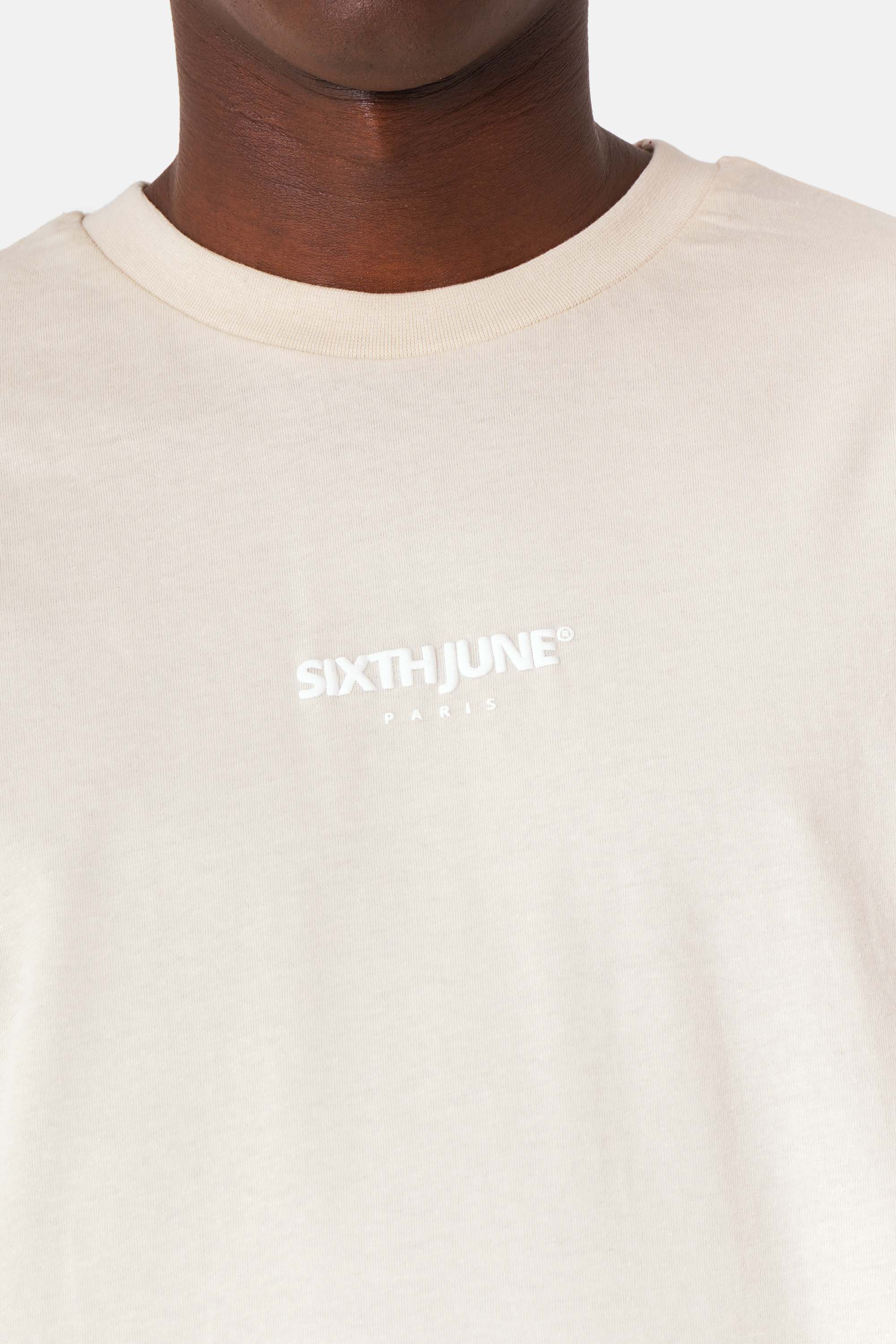 T-shirt essentiel print logo Beige clair - Image 3