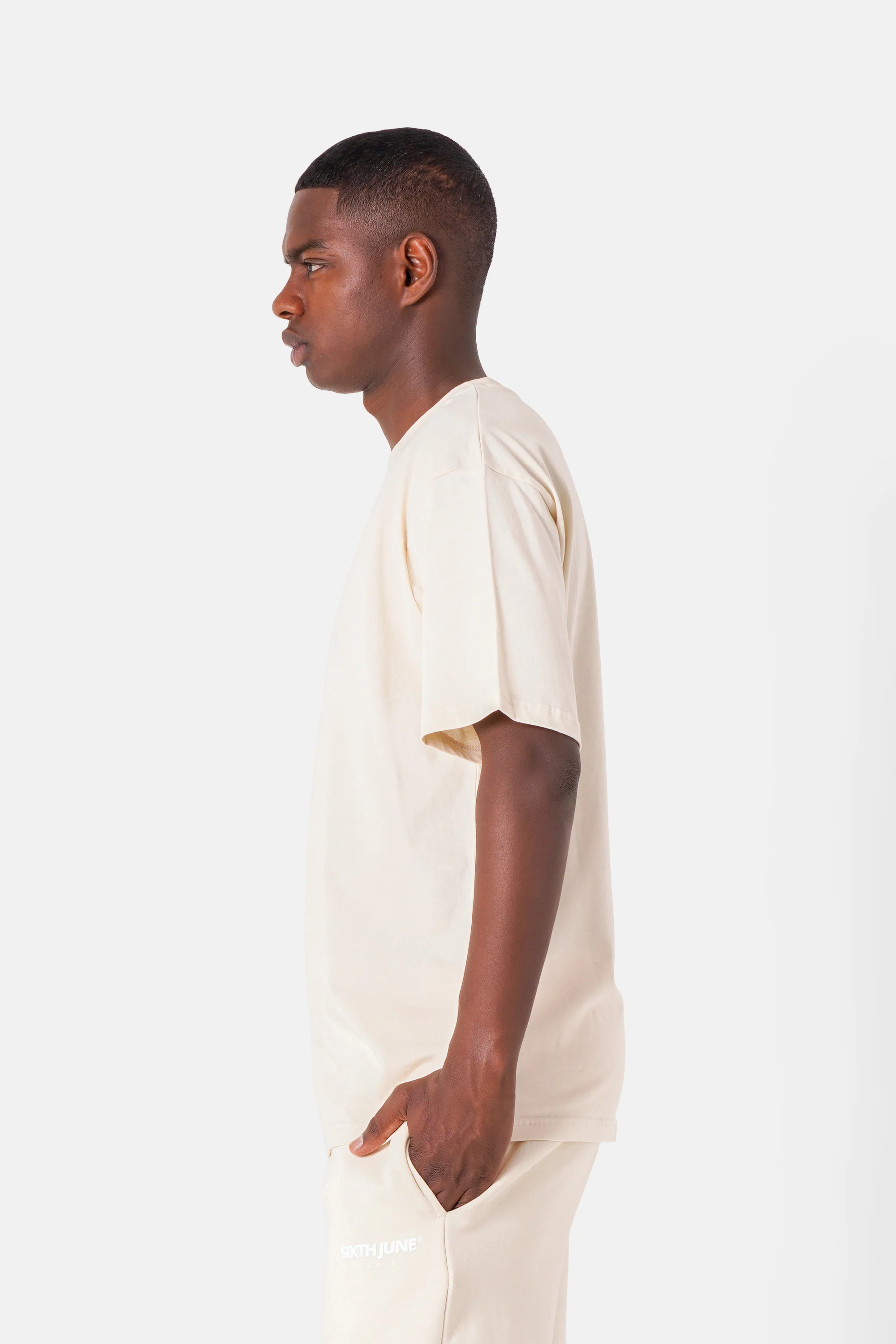 T-shirt essentiel print logo Beige clair - Image 4