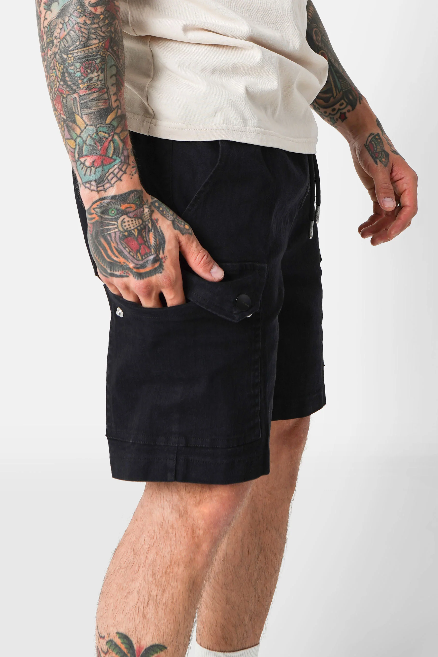Short cargo cordon Noir - Image 3