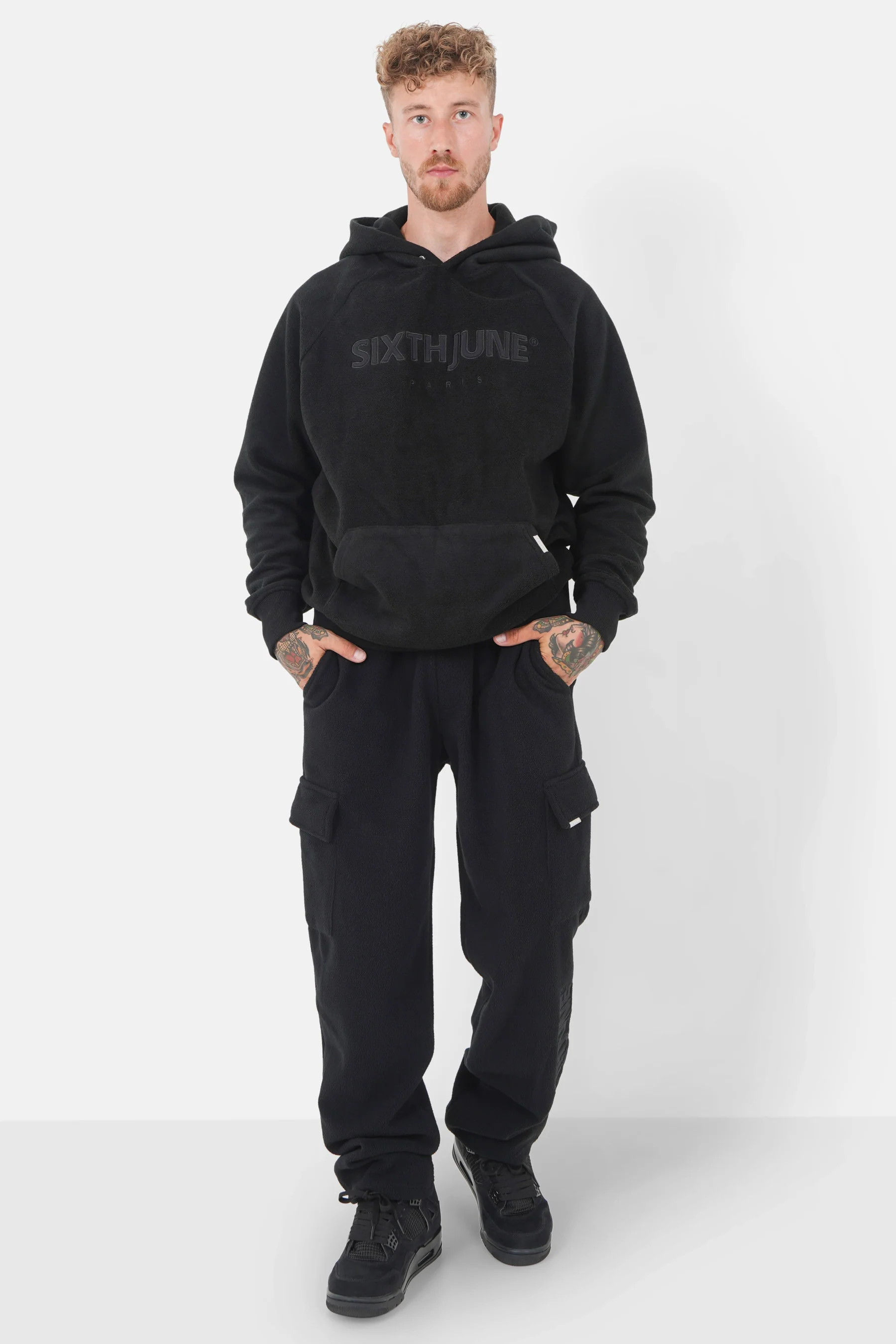 Pantalon polaire logo patch Noir - Image 2