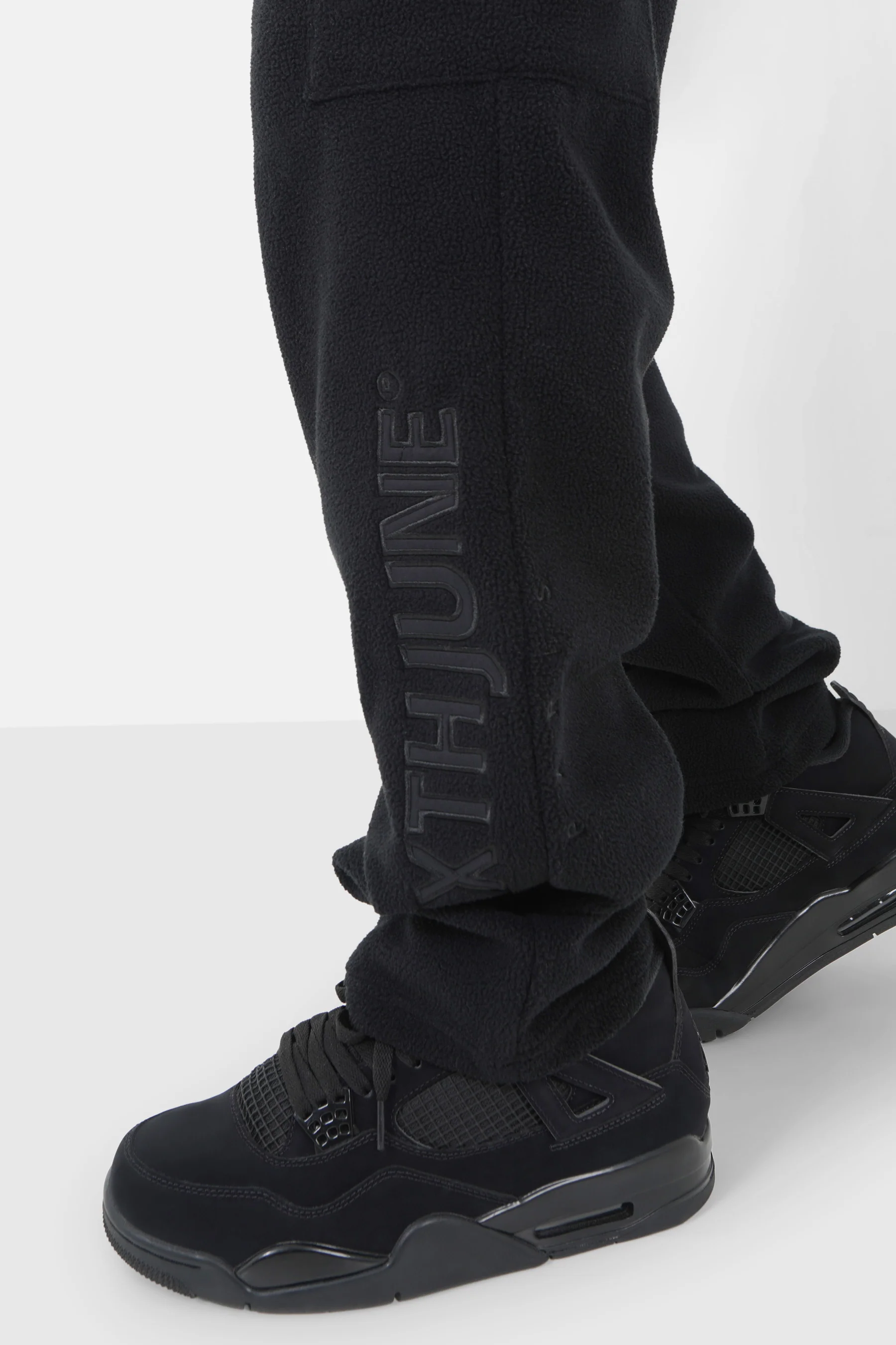 Pantalon polaire logo patch Noir - Image 3