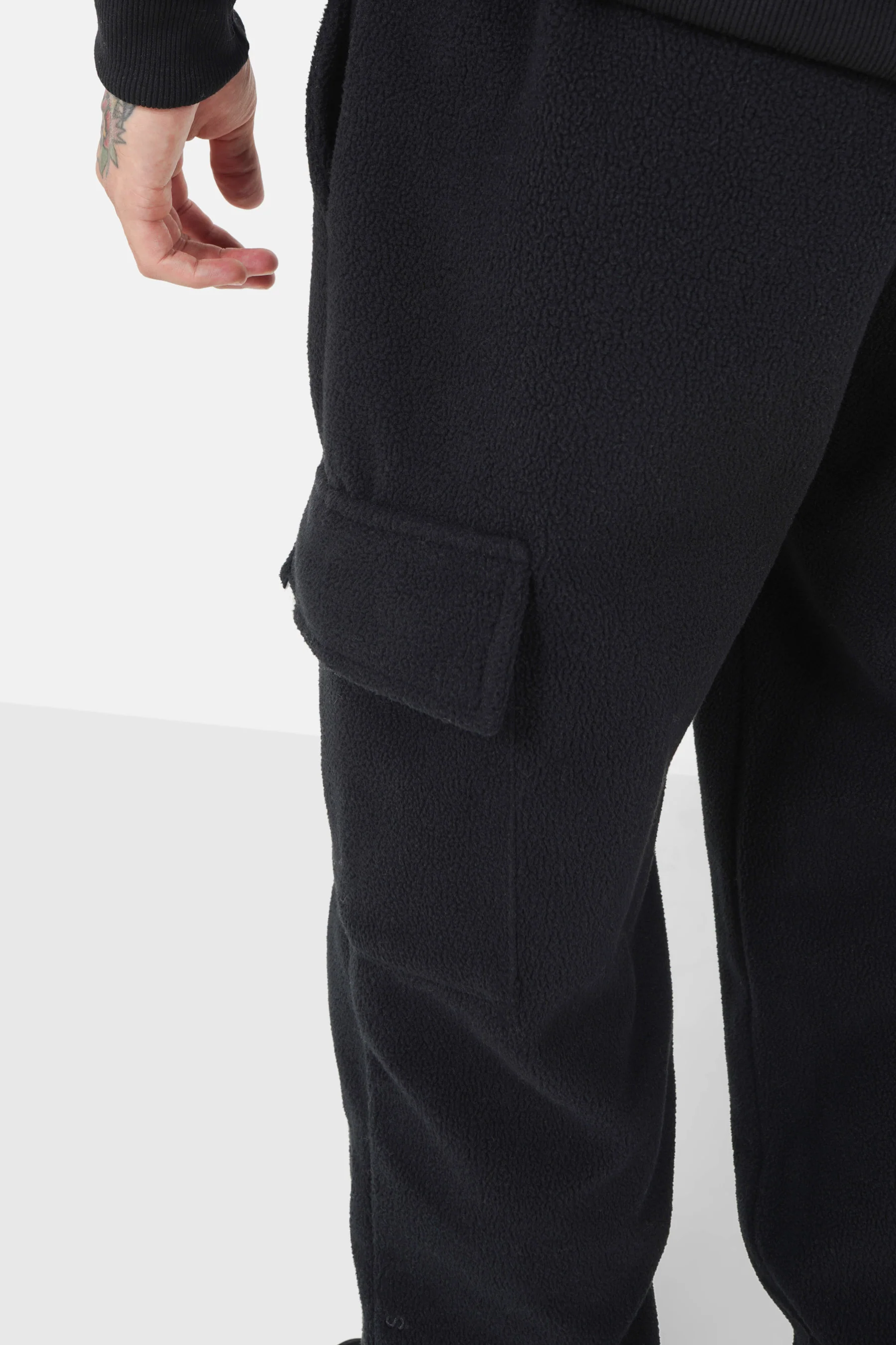 Pantalon polaire logo patch Noir - Image 4