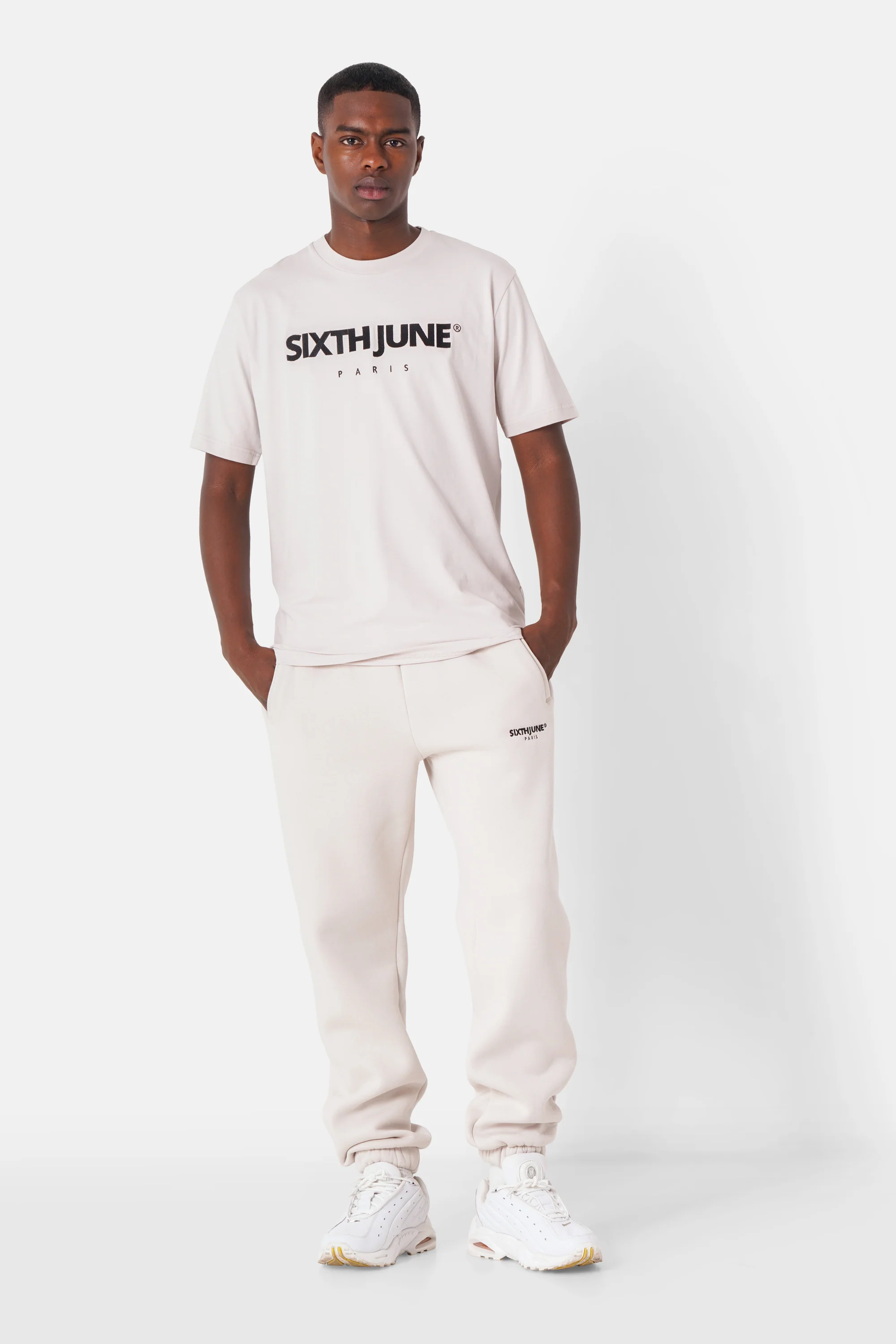 T-shirt logo brodé Paris Beige clair - Image 2
