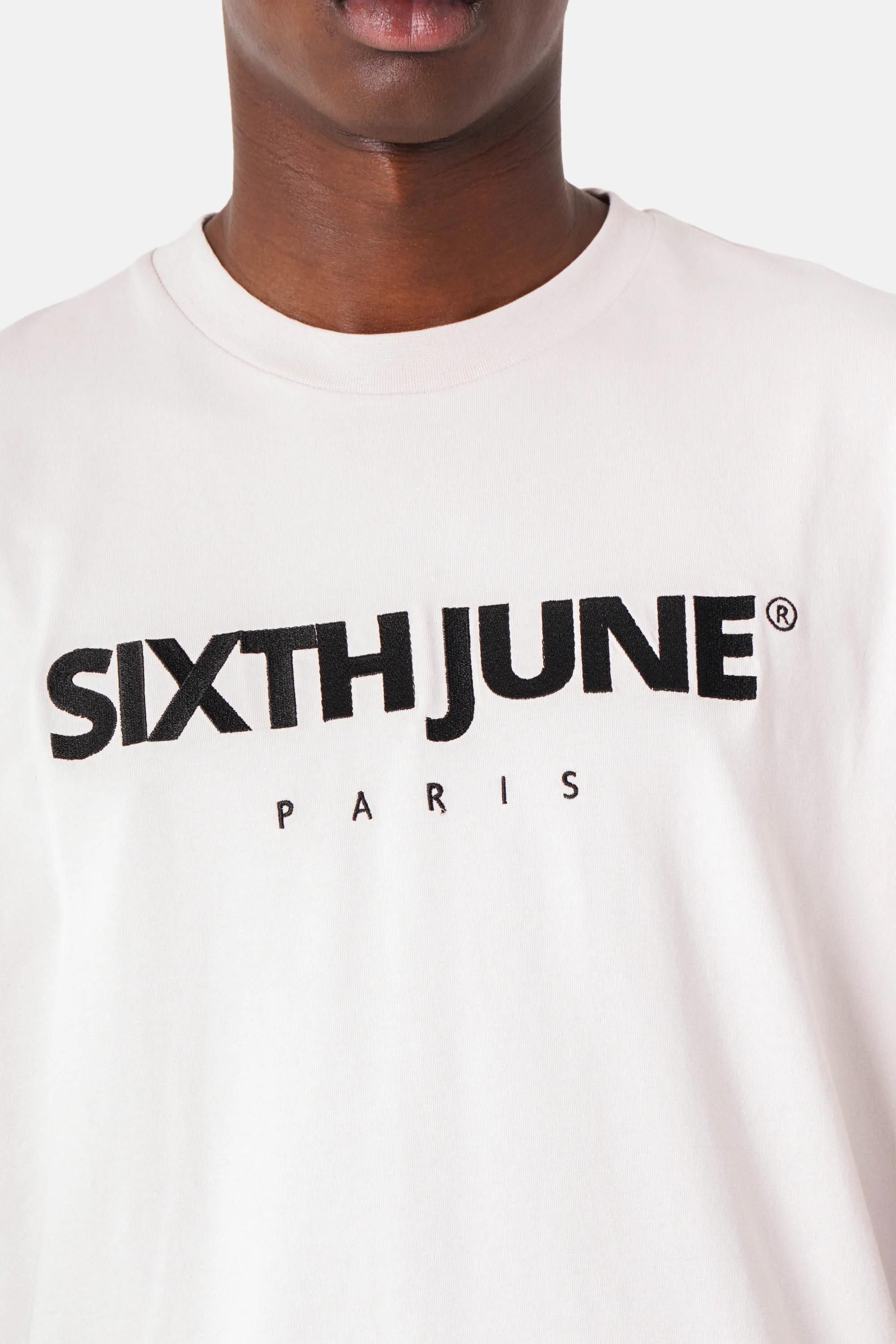 T-shirt logo brodé Paris Beige clair - Image 3