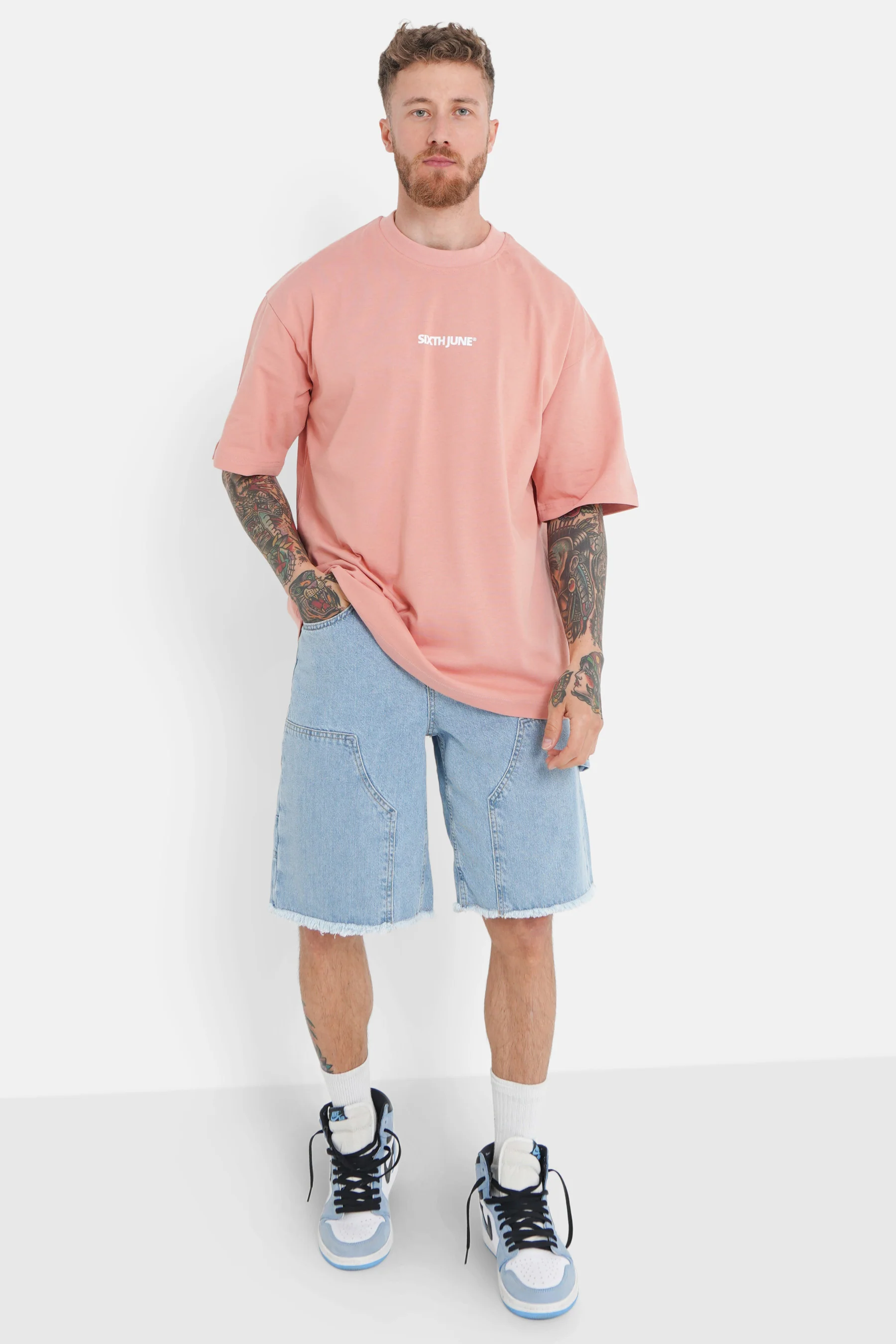 T-shirt logo central Rose - Image 2