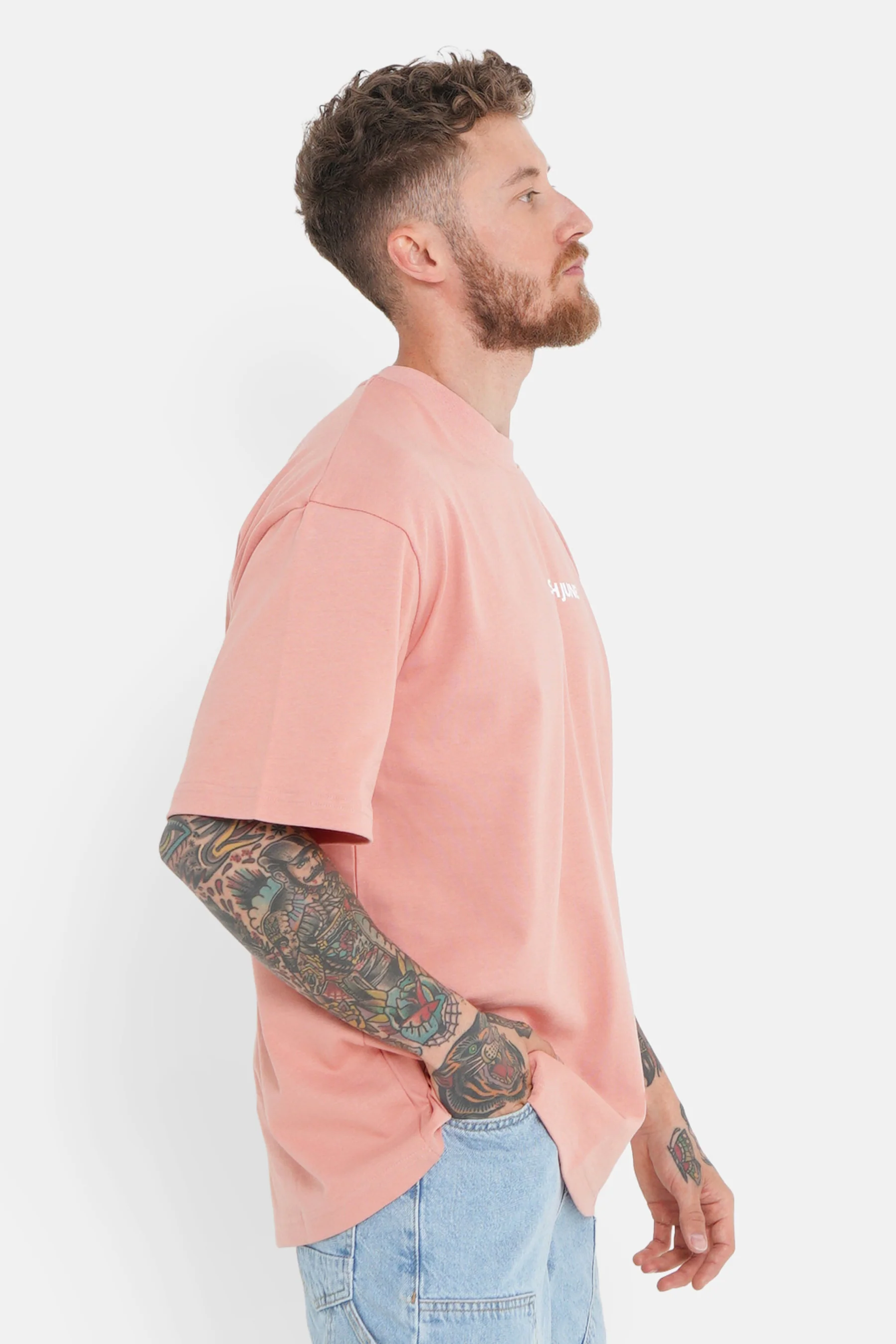 T-shirt logo central Rose - Image 4