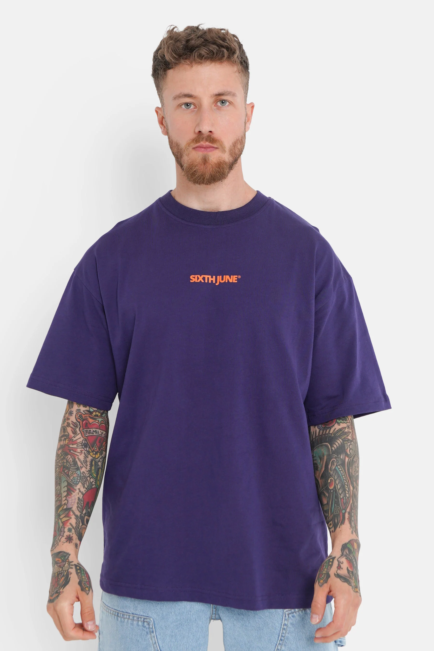 T-shirt logo central Violet foncé - Image 2