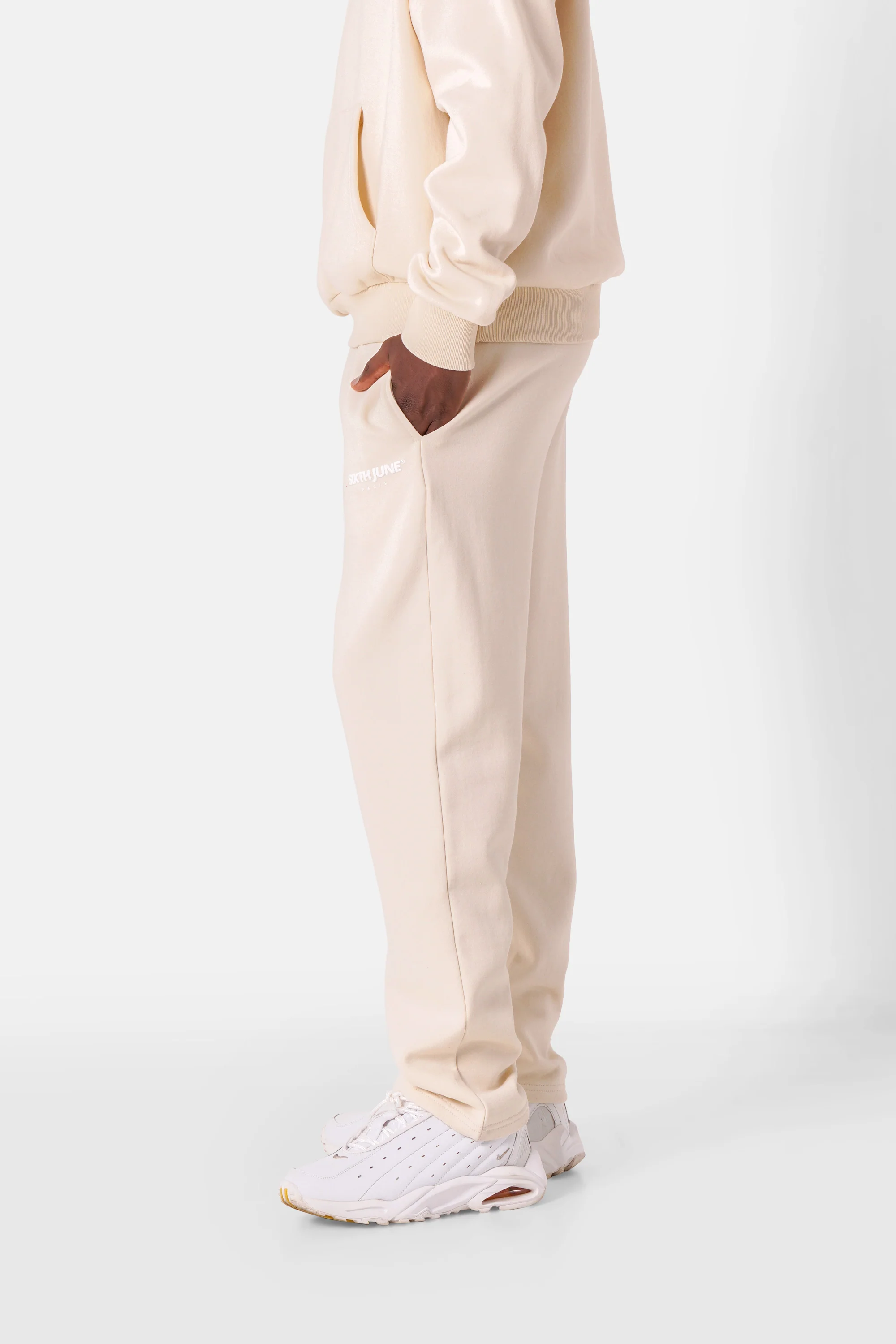 Jogging essentiel print logo Beige clair - Image 3
