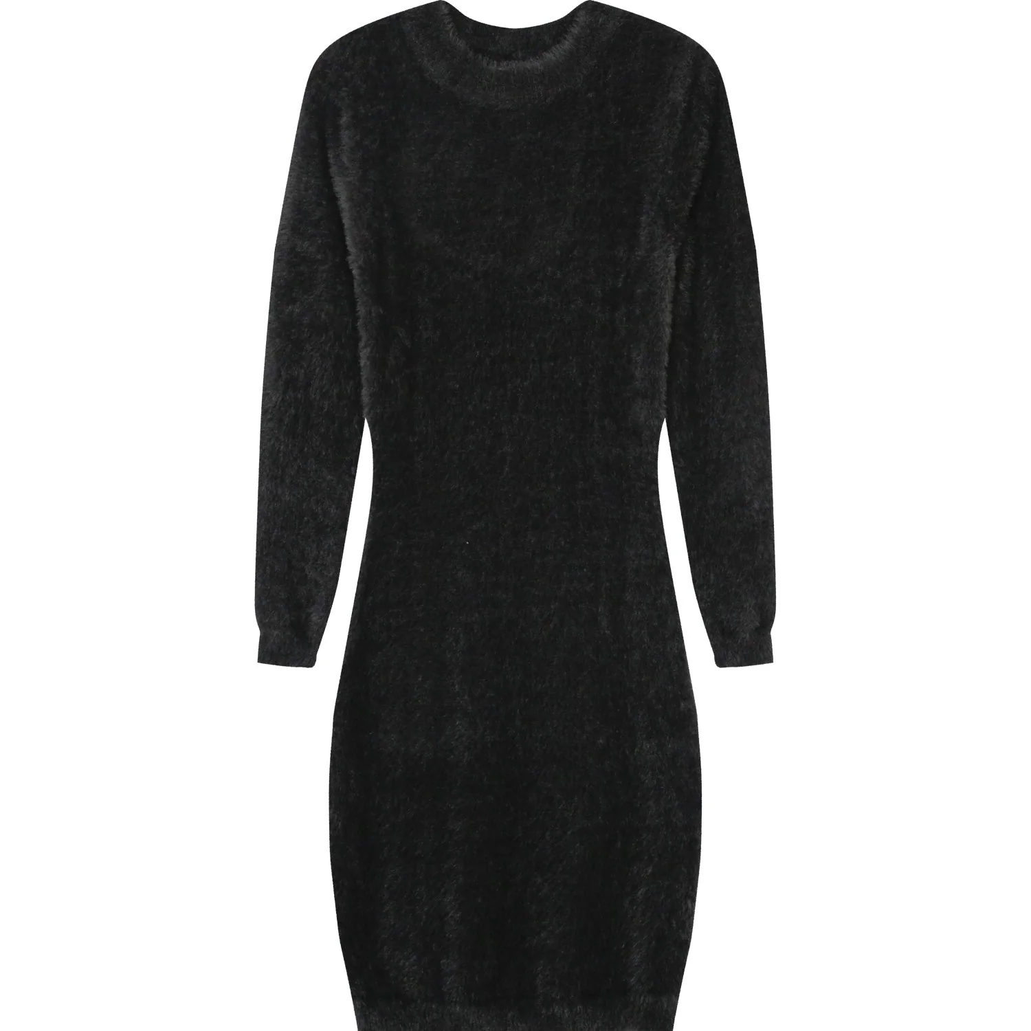 Robe courte duveteuse Noir - Image 6