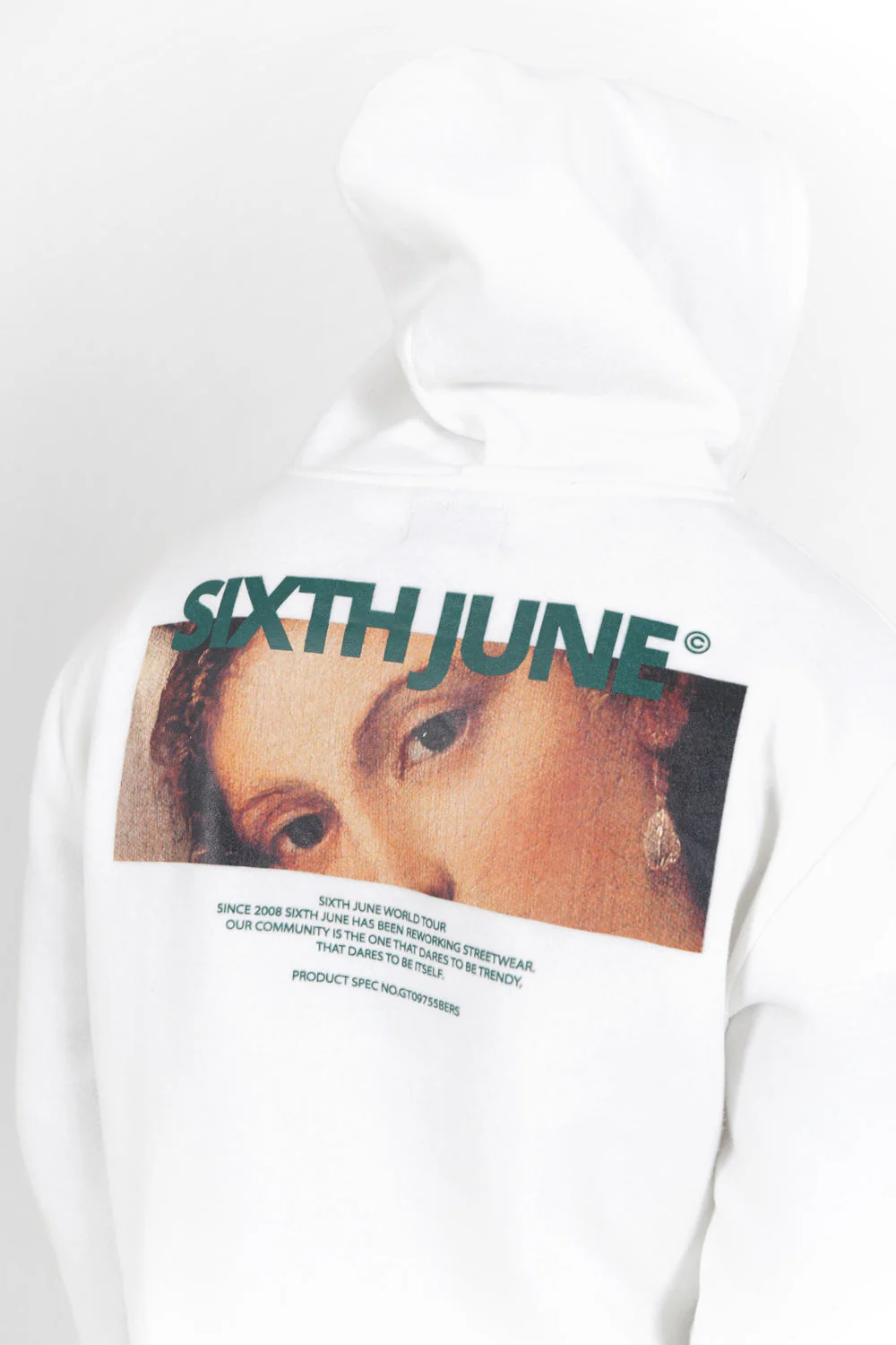 Sweatshirt capuche regard imprimé Blanc - Image 3